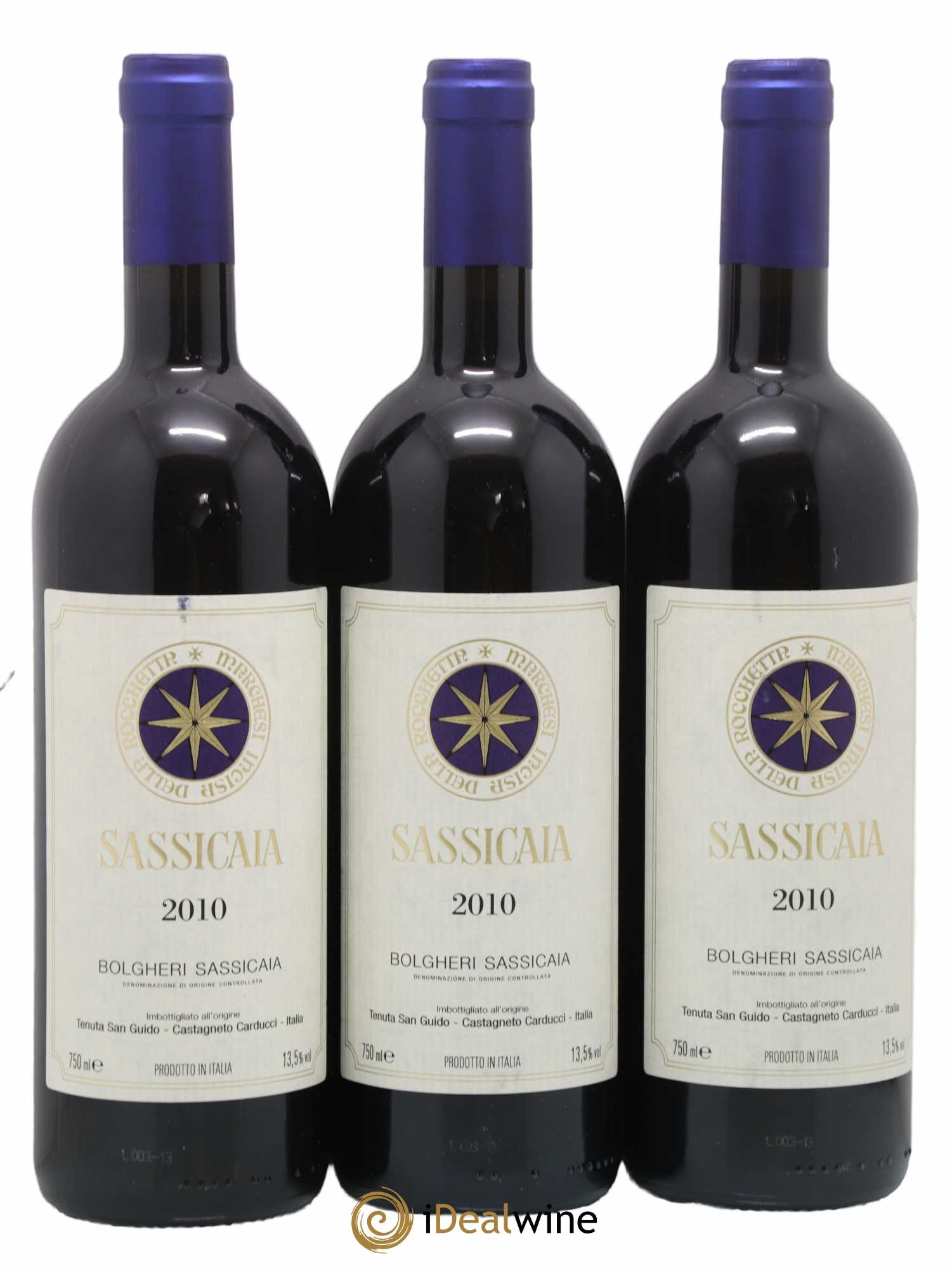 Bolgheri DOC Sassicaia Tenuta San Guido 2010 - Lot de 3 bouteilles - 0