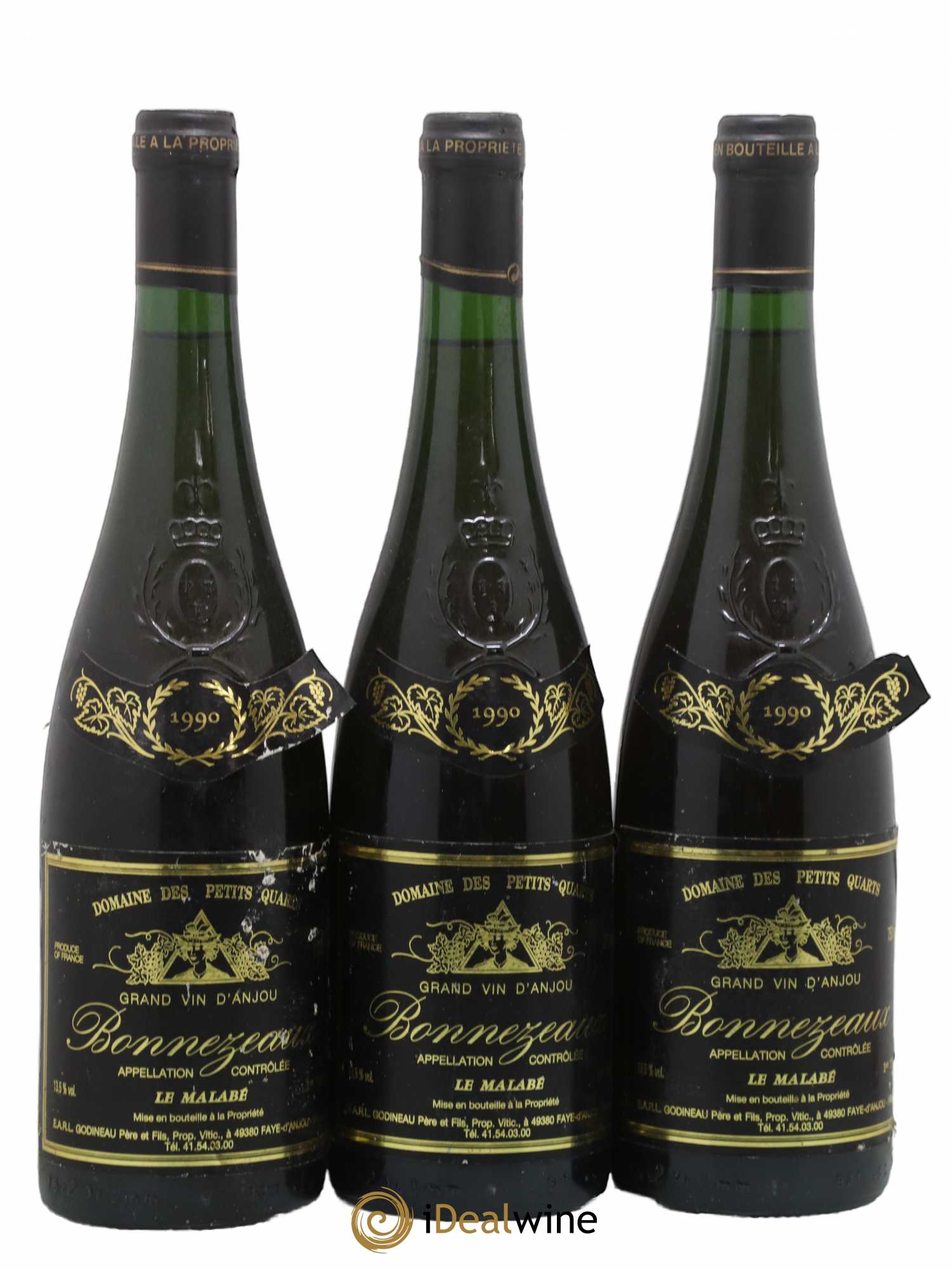 Bonnezeaux Godineau Le Malabé 1er Tri 1990 - Lotto di 3 bottiglie - 0