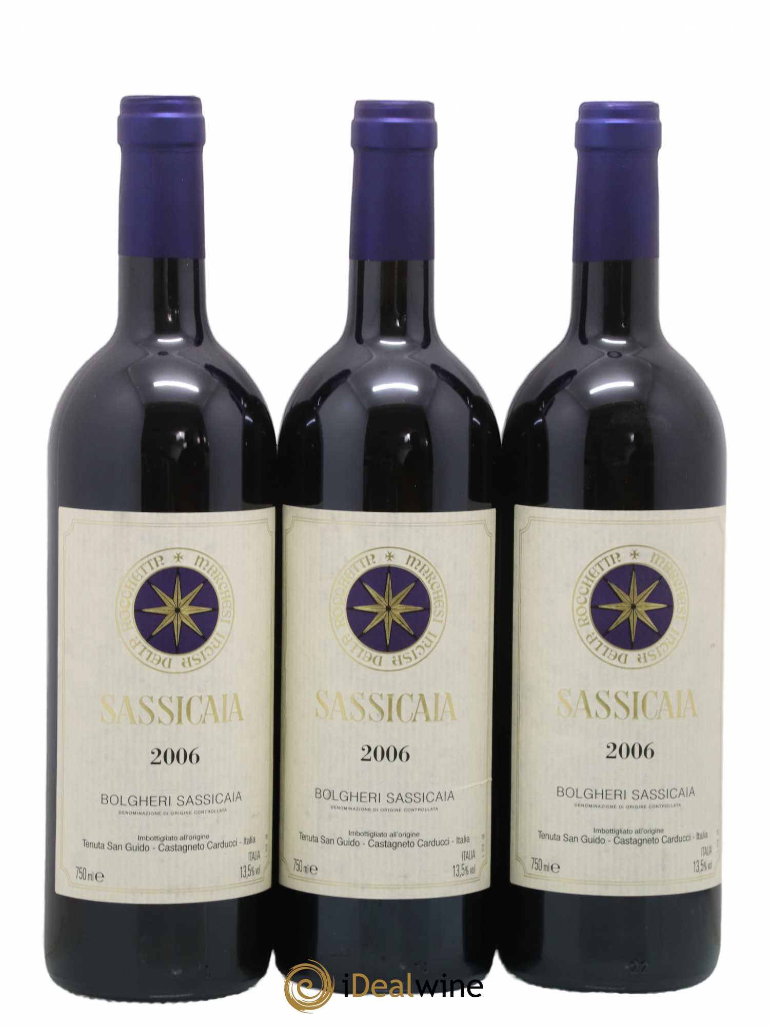 Bolgheri DOC Sassicaia Tenuta San Guido 2006 - Lot de 3 bouteilles - 0