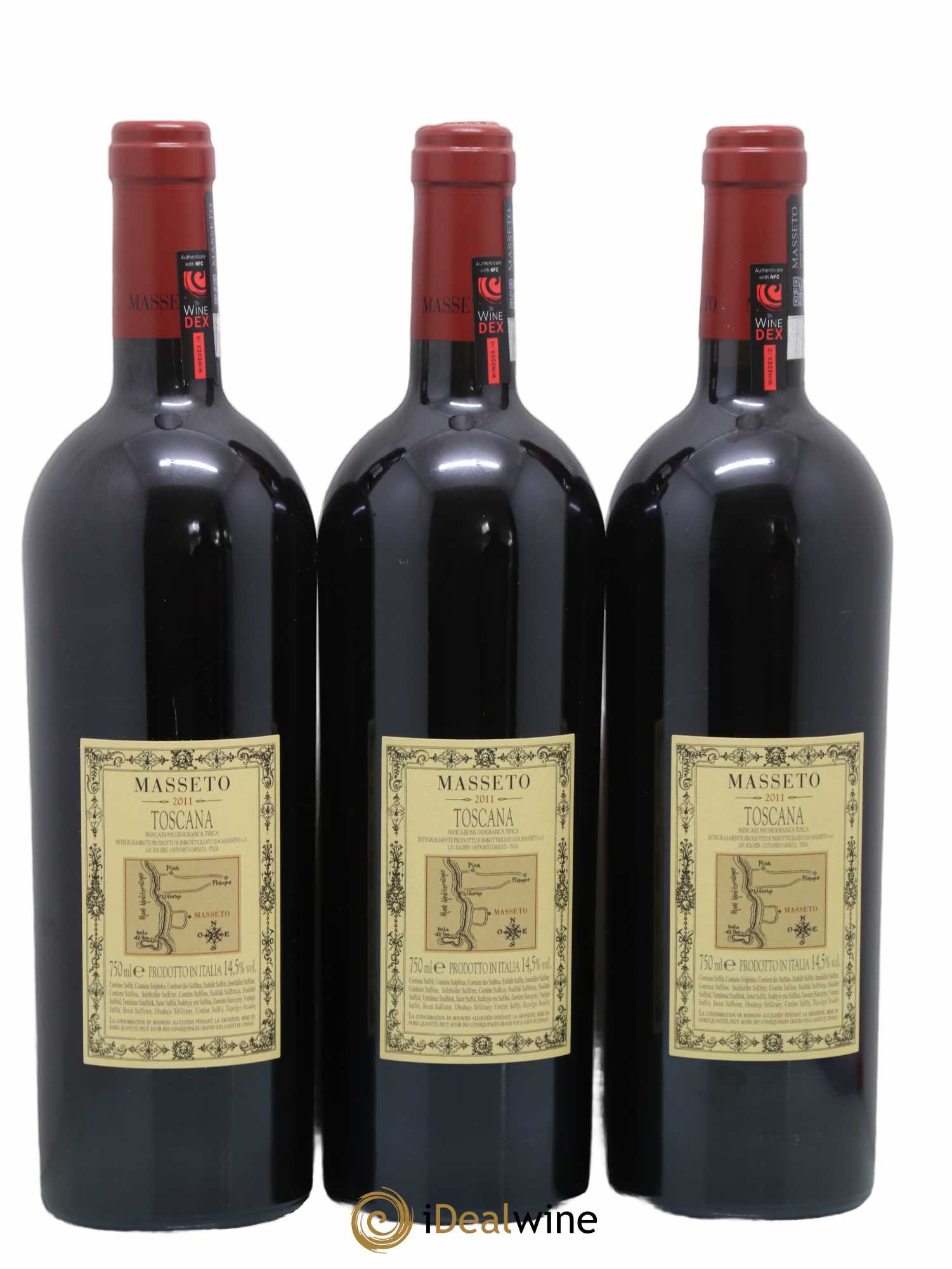 Toscana IGT Tenuta Dell'Ornellaia Masseto Frescobaldi 2011 - Lot de 3 bouteilles - 1