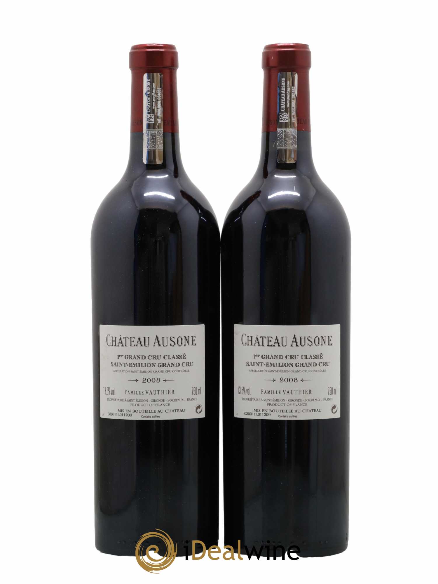 Château Ausone 1er Grand Cru Classé A 2008 - Lot de 2 bouteilles - 1