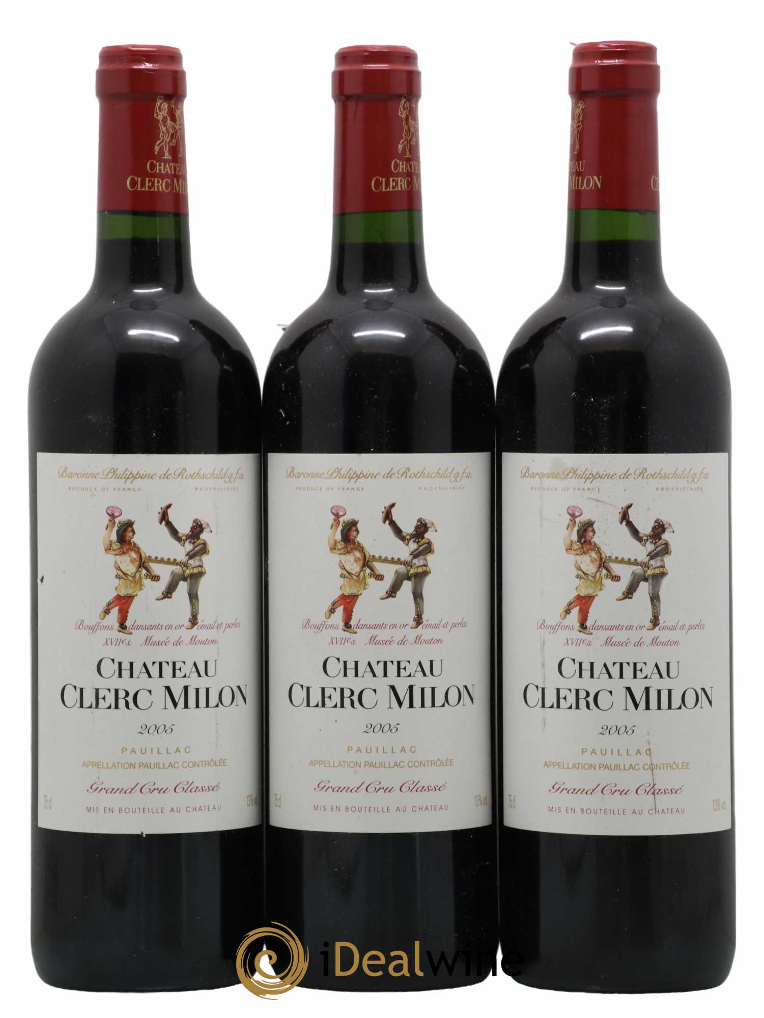 Château Clerc Milon 5ème Grand Cru Classé 2005 - Lot de 3 bouteilles - 0