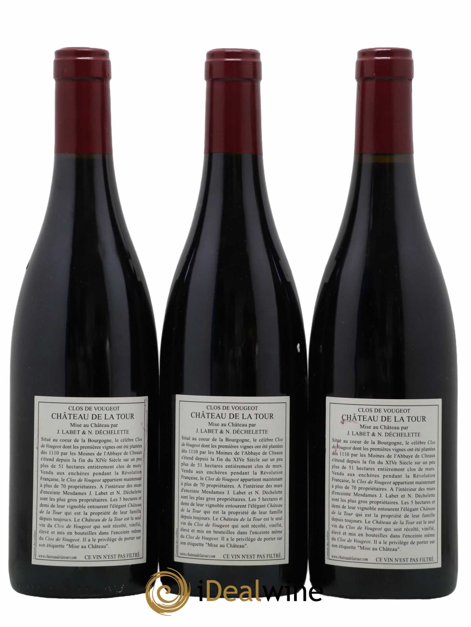 Clos de Vougeot Grand Cru Château de La Tour 2005 - Lot de 3 bouteilles - 1