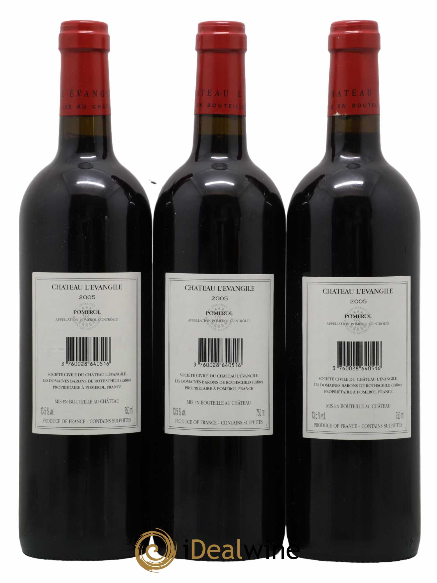 Château l' Évangile 2005 - Lot de 3 bouteilles - 1