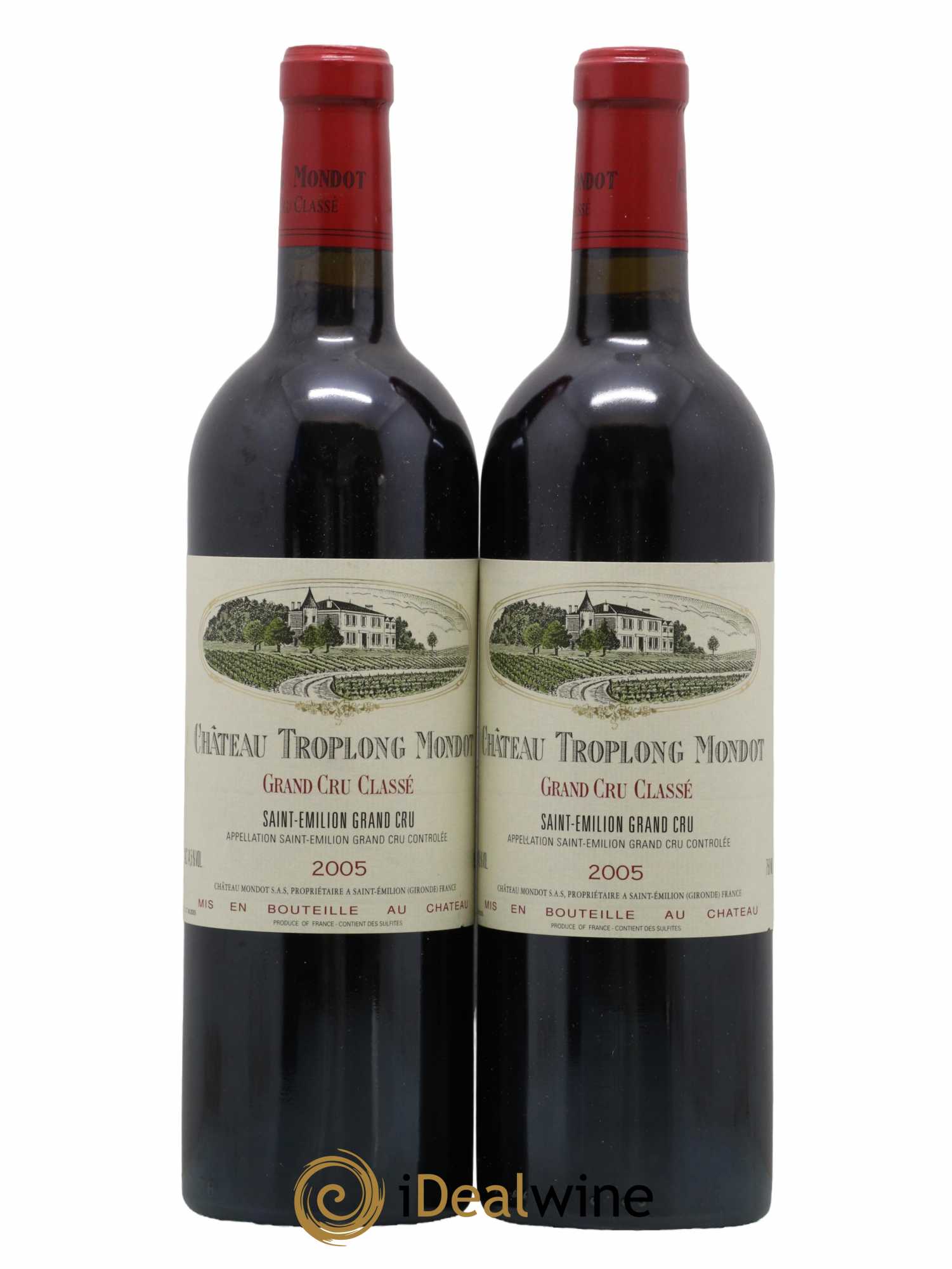 Château Troplong Mondot 1er Grand Cru Classé B 2005 - Lot de 2 bouteilles - 0