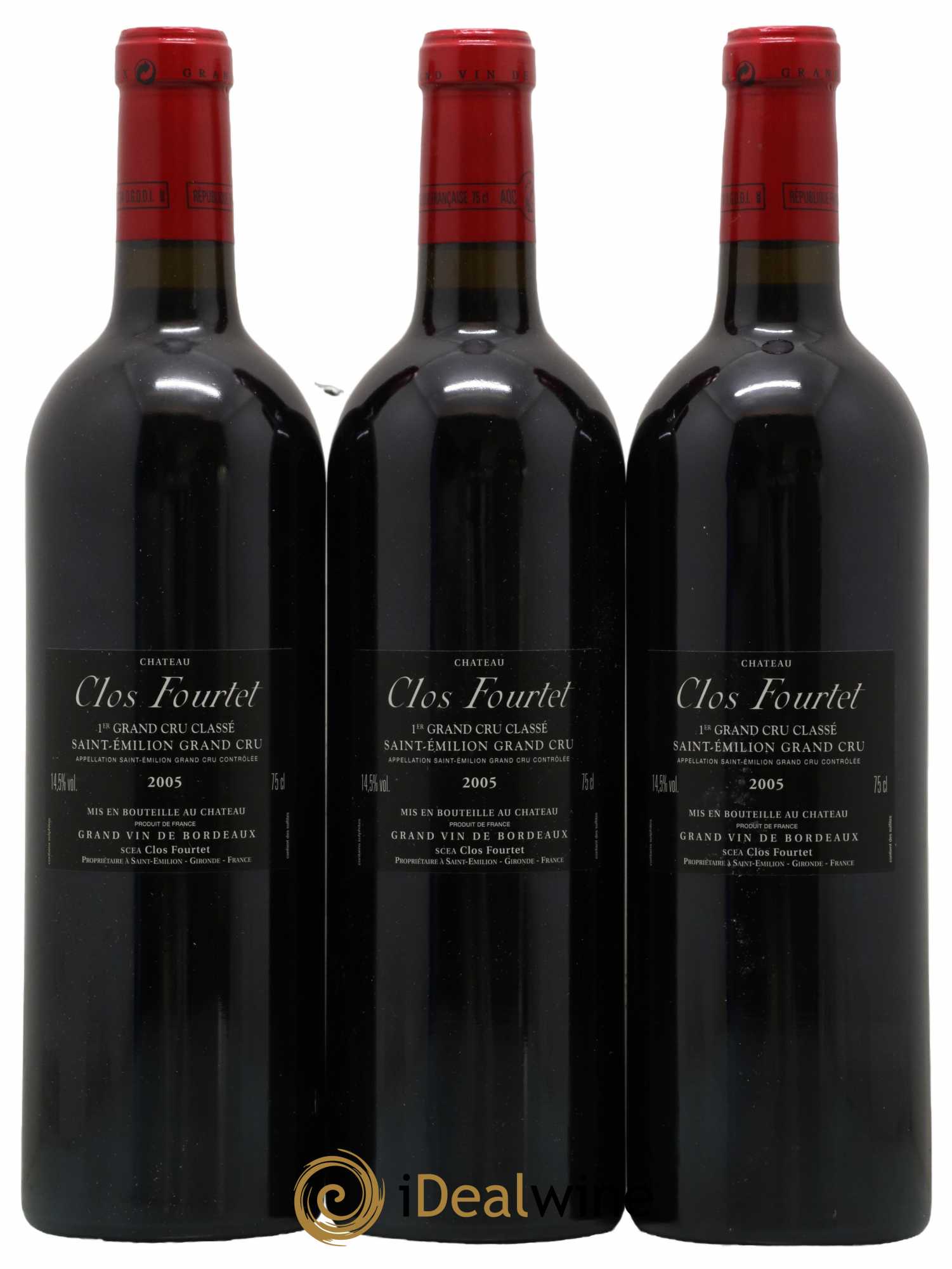 Clos Fourtet 1er Grand Cru Classé B 2005 - Lot de 3 bouteilles - 1