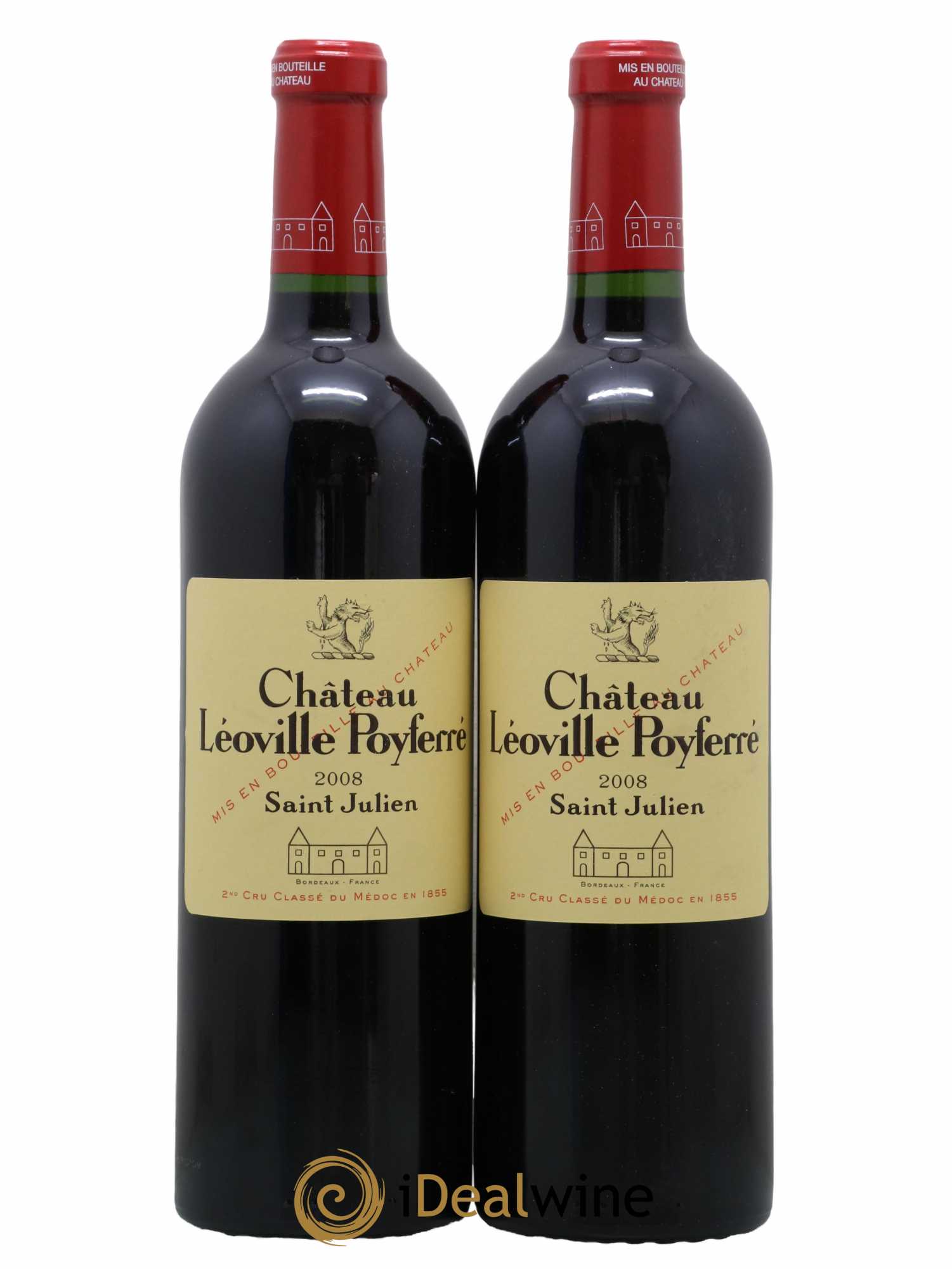 Château Léoville Poyferré 2ème Grand Cru Classé 2008 - Lot de 2 bouteilles - 0