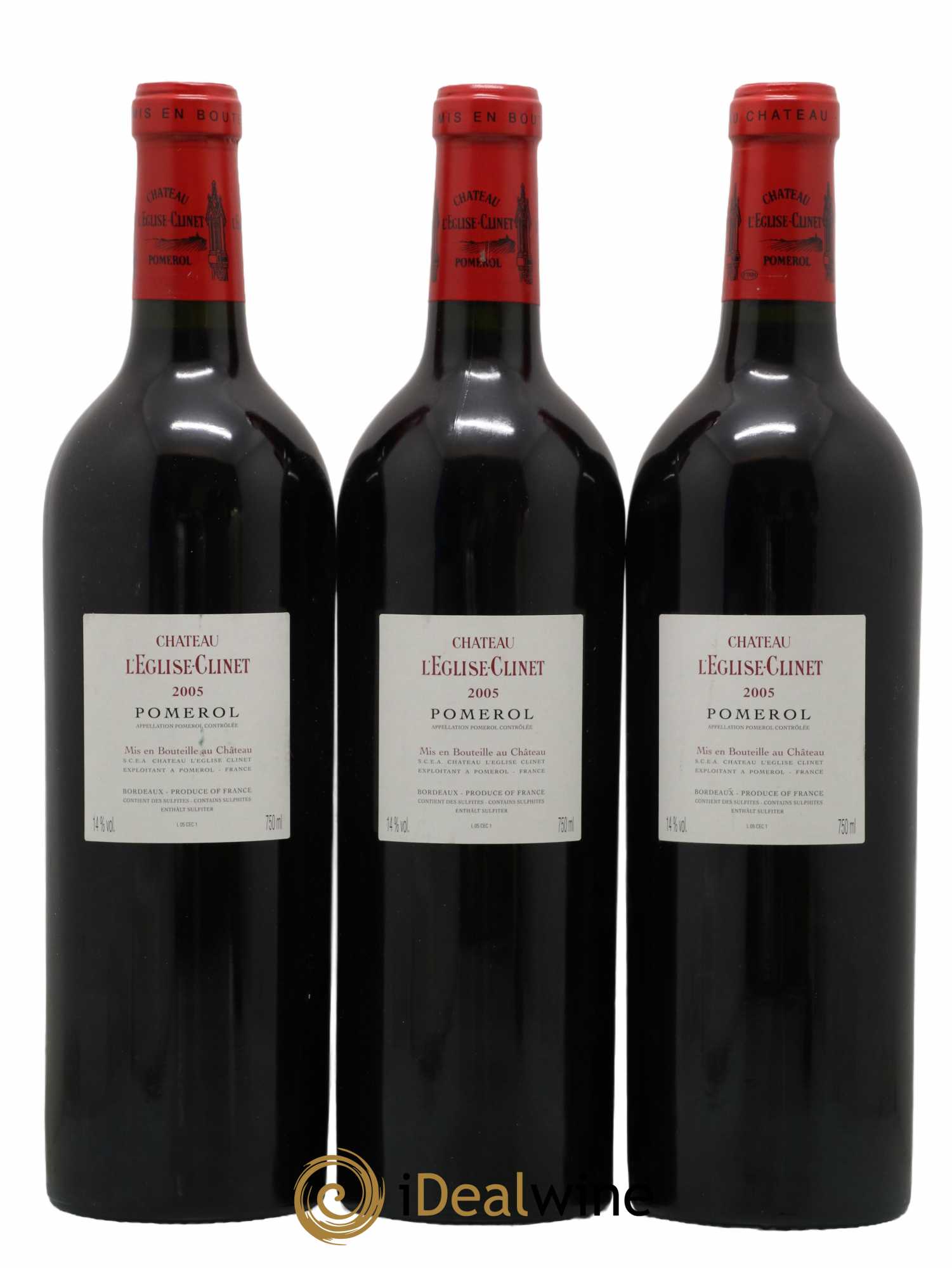 Château l' Église Clinet 2005 - Lot of 3 bottles - 1