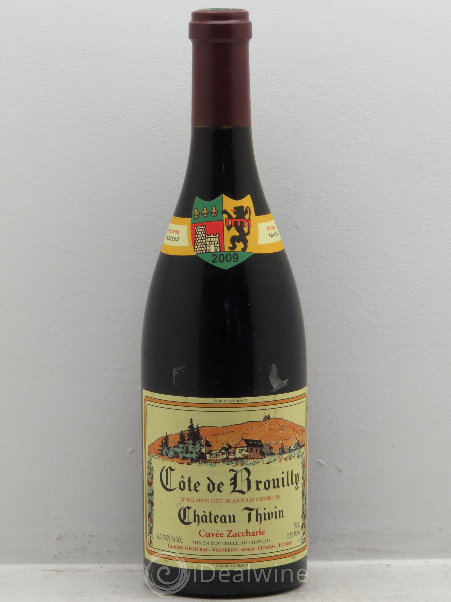 Côte de Brouilly Cuvée Zaccharie Château Thivin (sans prix de réserve) 2009 - Lot de 1 bouteille - 0