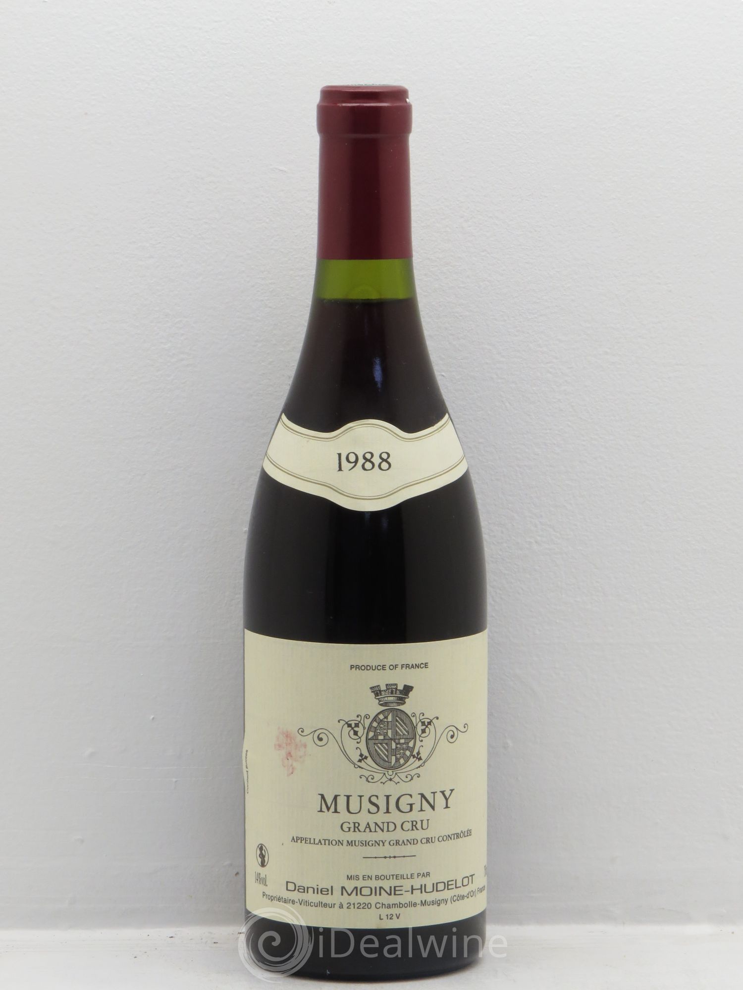 Musigny Grand Cru Moine-Hudelot (Domaine) 1988 - Lot de 1 bouteille - 0