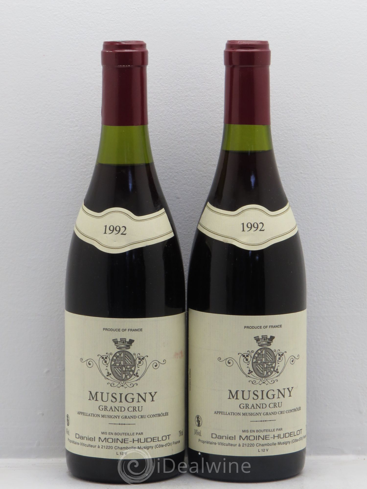 Musigny Grand Cru Moine-Hudelot (Domaine) 1992 - Lot de 2 bouteilles - 0