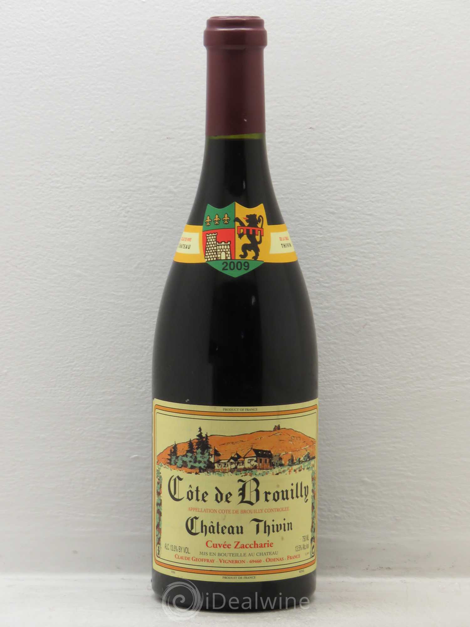 Côte de Brouilly Cuvée Zaccharie Château Thivin 2009 - Lot de 1 bouteille - 0
