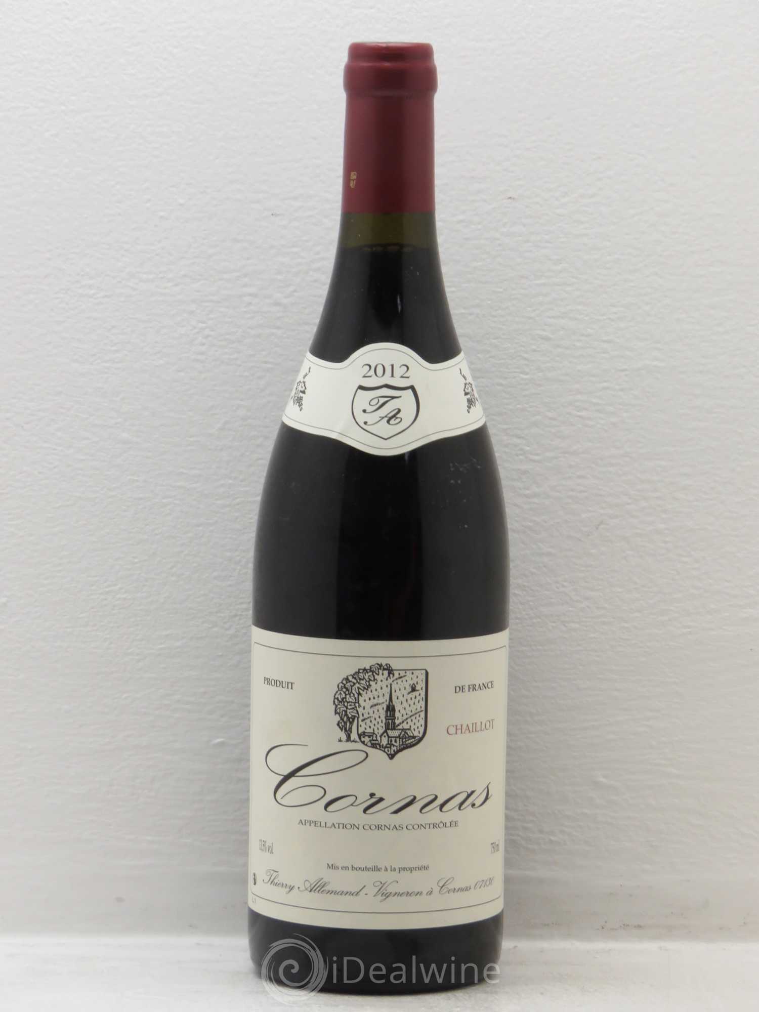 Cornas Chaillot Thierry Allemand 2012 - Lot de 1 bouteille - 0