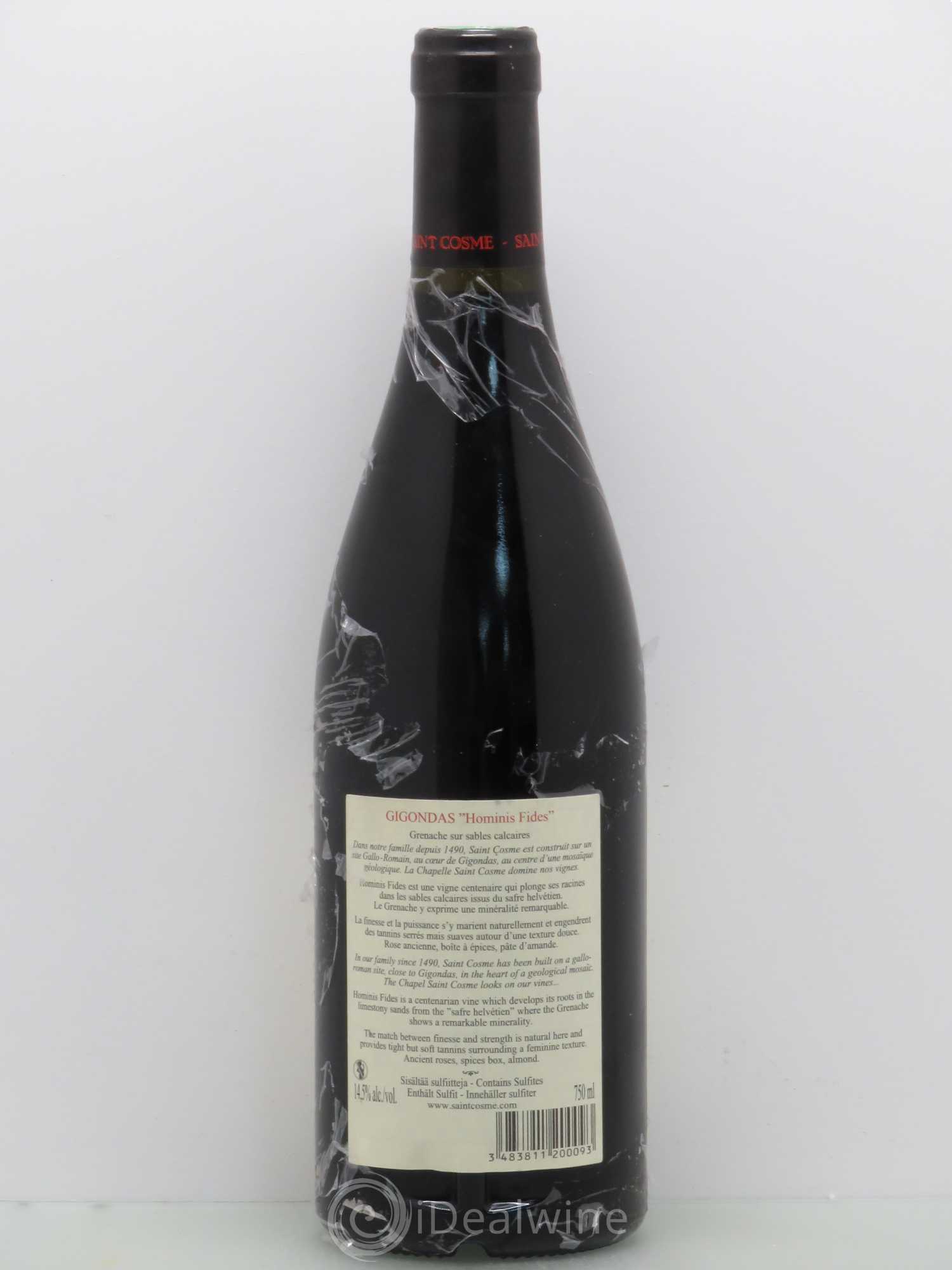 Gigondas Hominis Fides Saint Cosme (sans prix de réserve) 2009 - Lot de 1 bouteille - 1