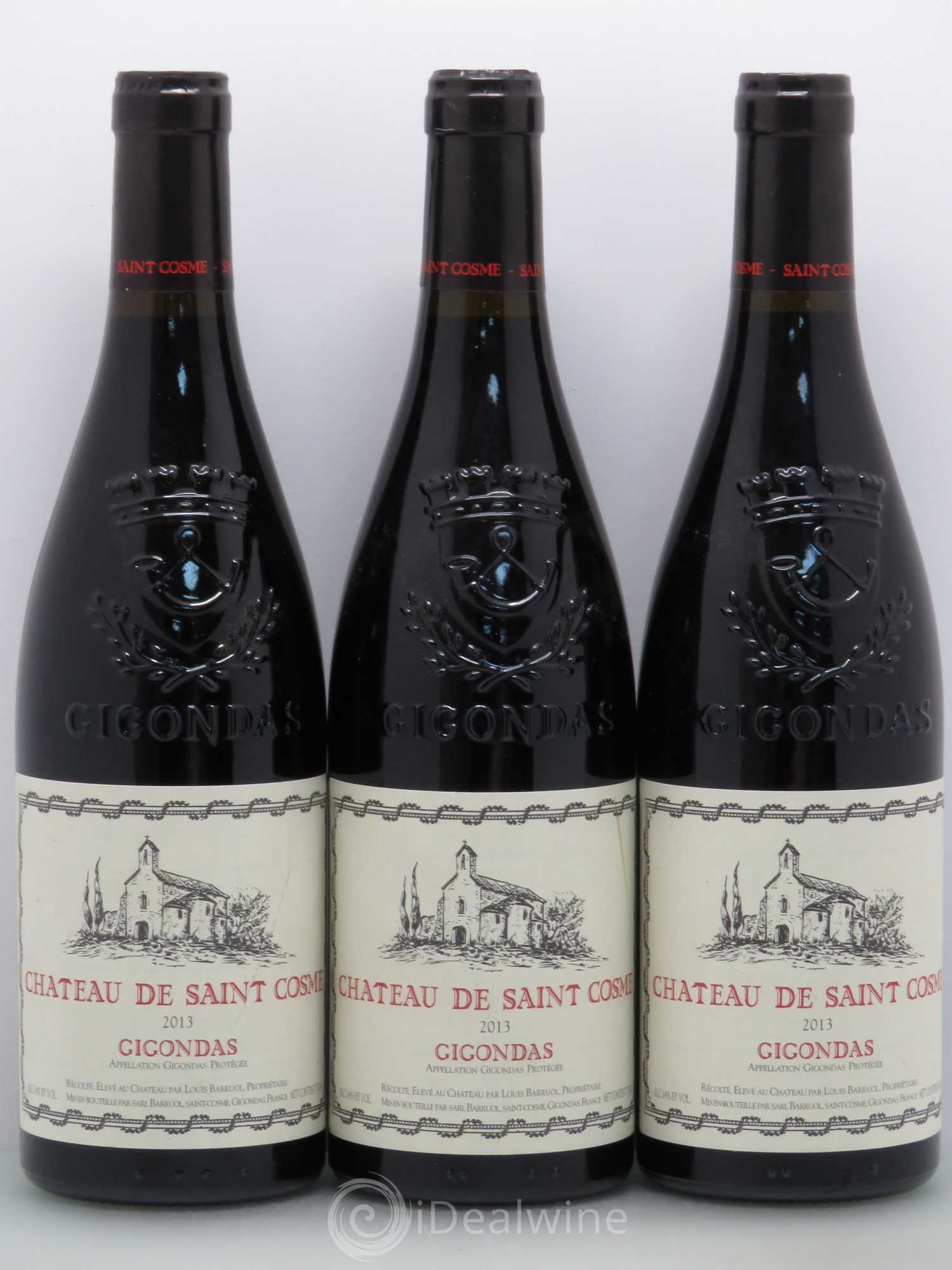 Gigondas Chateau De Saint Cosme (sans prix de réserve) 2013 - Posten von 3 Flaschen - 0