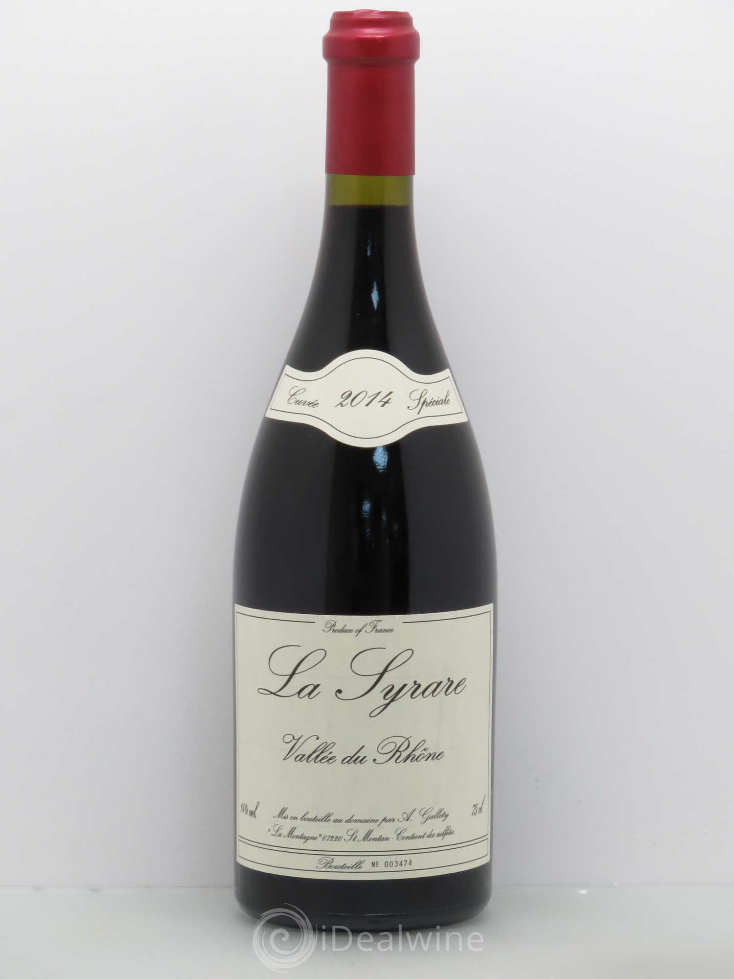 Côtes du Vivarais La Syrare Gallety (Domaine) (sans prix de réserve) cuvée spéciale 2014 - Lot de 1 bouteille - 0