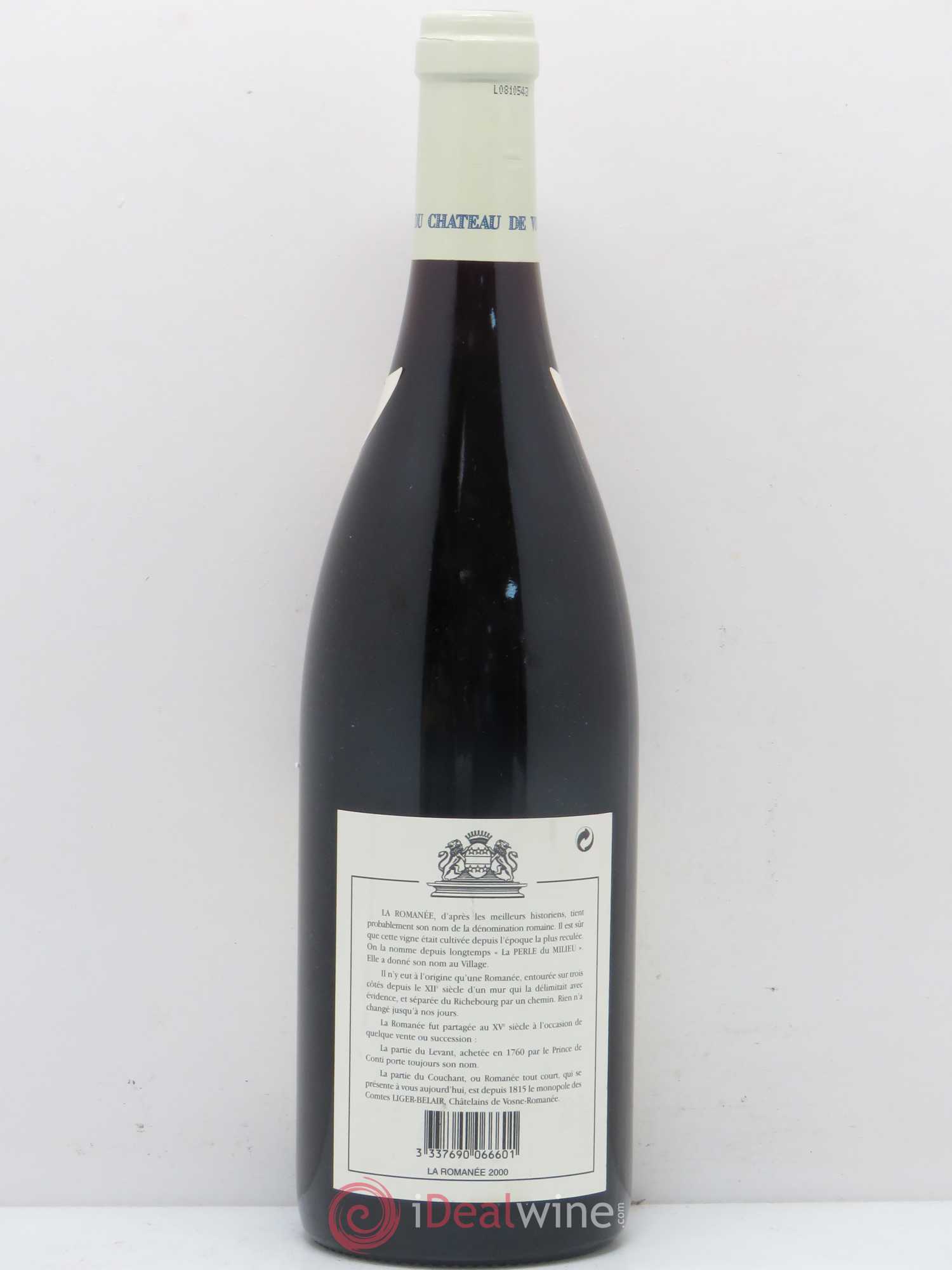 La Romanée Grand Cru Comte Liger-Belair (Domaine du) 2000 - Lot de 1 bouteille - 1