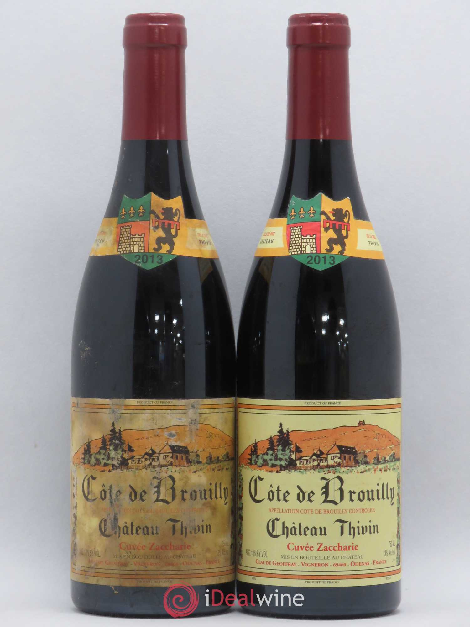 Côte de Brouilly Cuvée Zaccharie Château Thivin (sans prix de réserve) 2013 - Lot de 2 bouteilles - 0