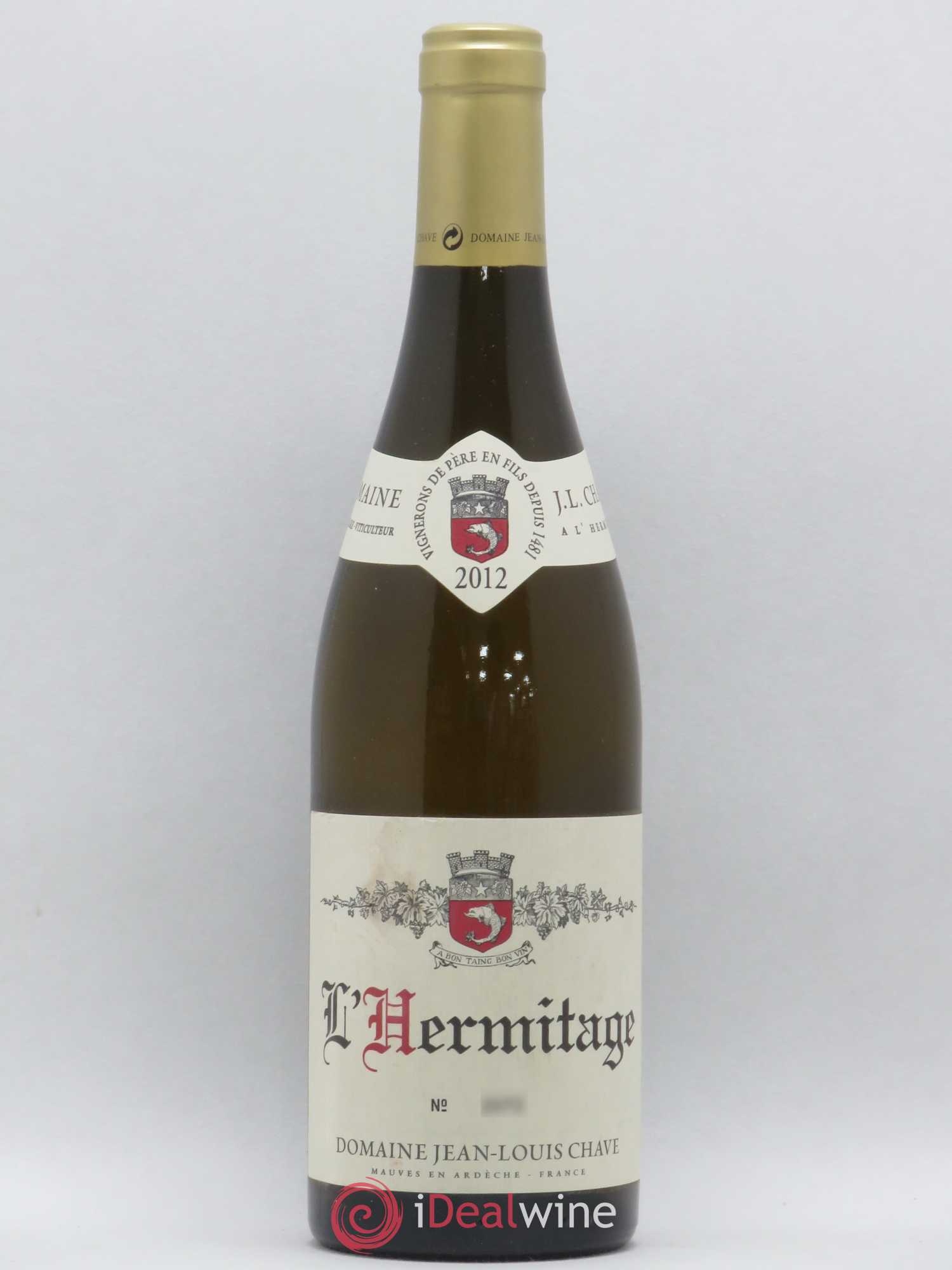 Hermitage Jean-Louis Chave (sans prix de réserve) 2012 - Lot de 1 bouteille - 0