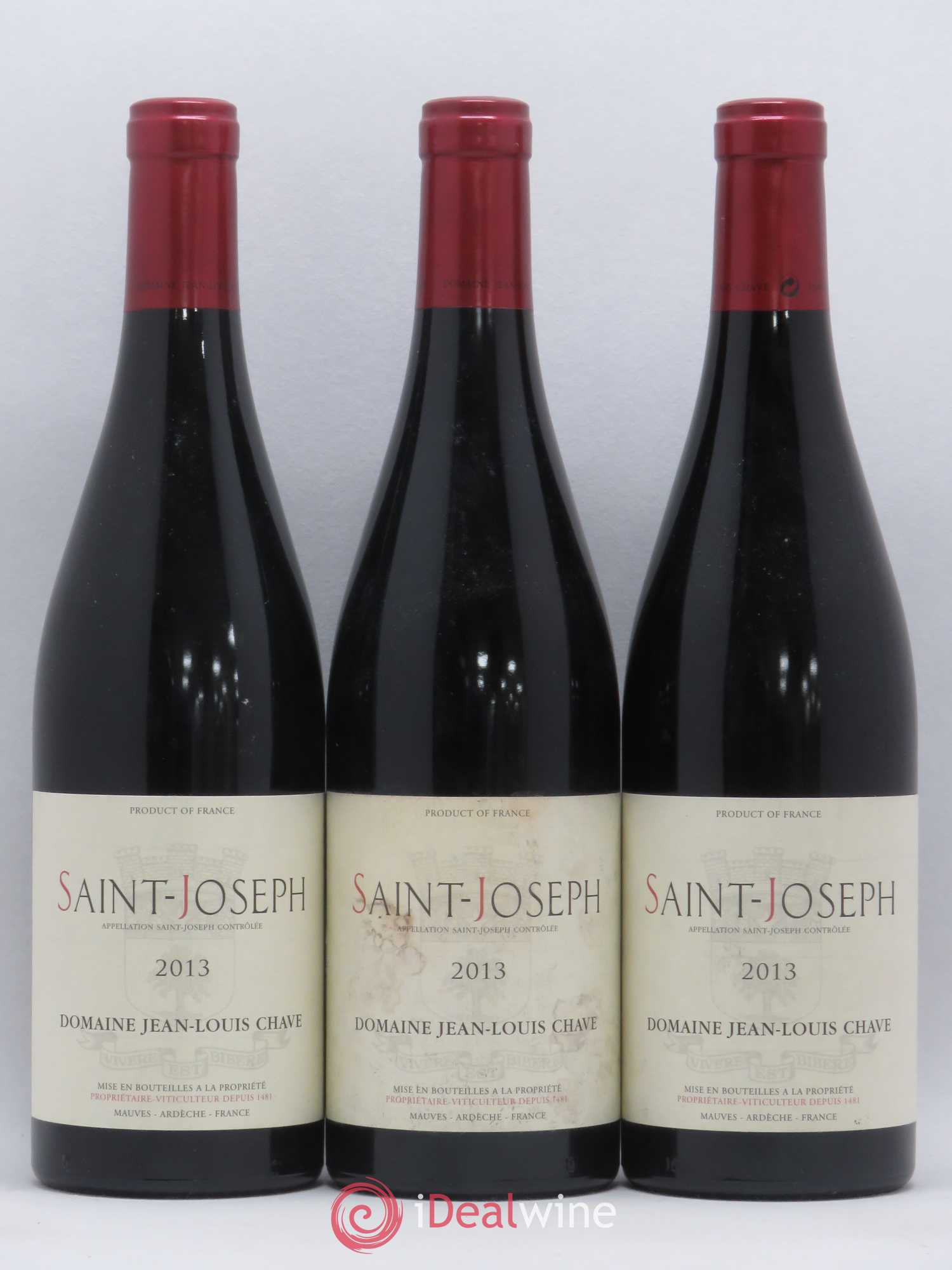 Saint-Joseph Jean-Louis Chave (sans prix de réserve) 2013 - Lot de 3 bouteilles - 0