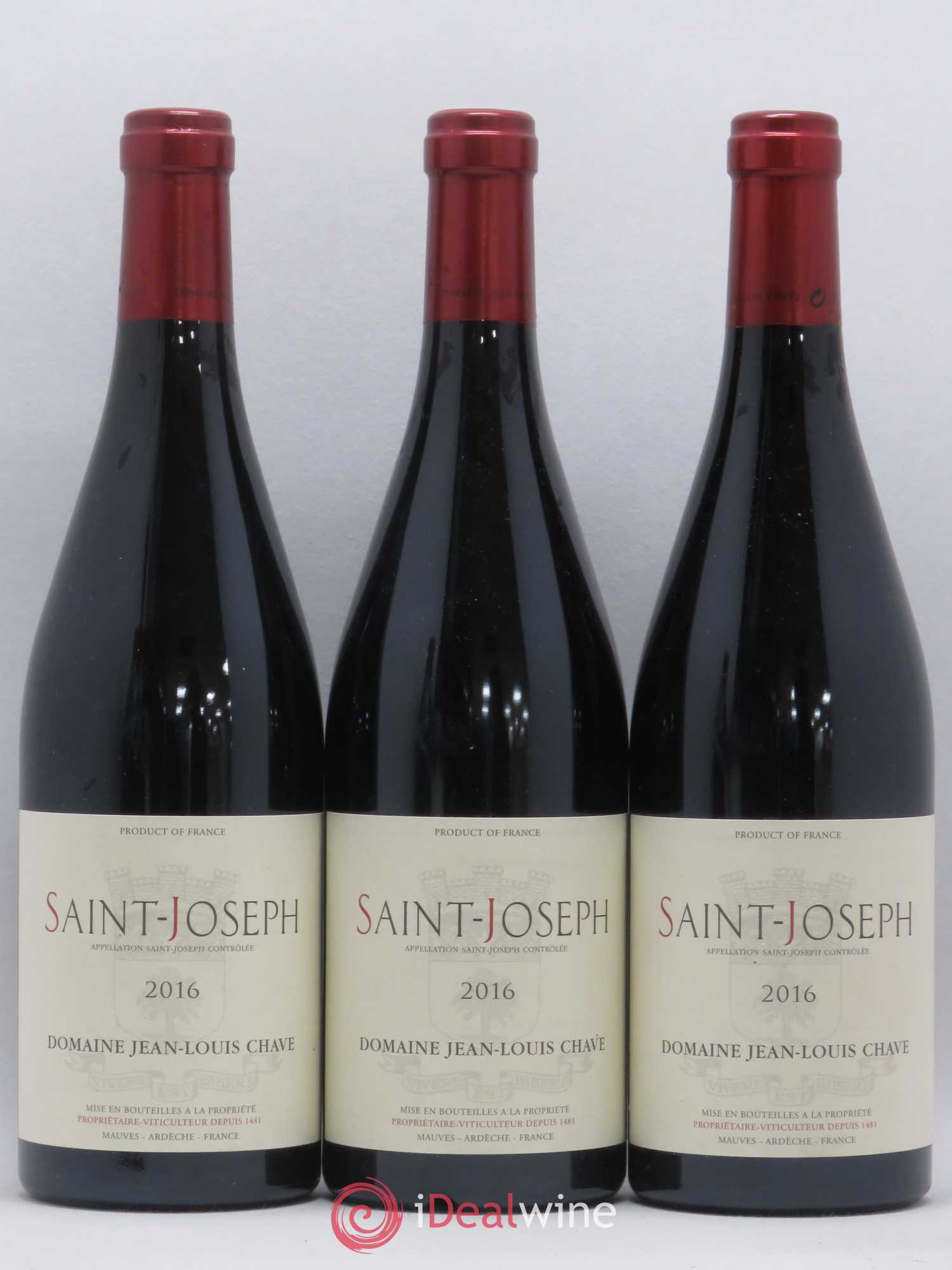 Saint-Joseph Jean-Louis Chave (sans prix de réserve) 2016 - Lot de 3 bouteilles - 0