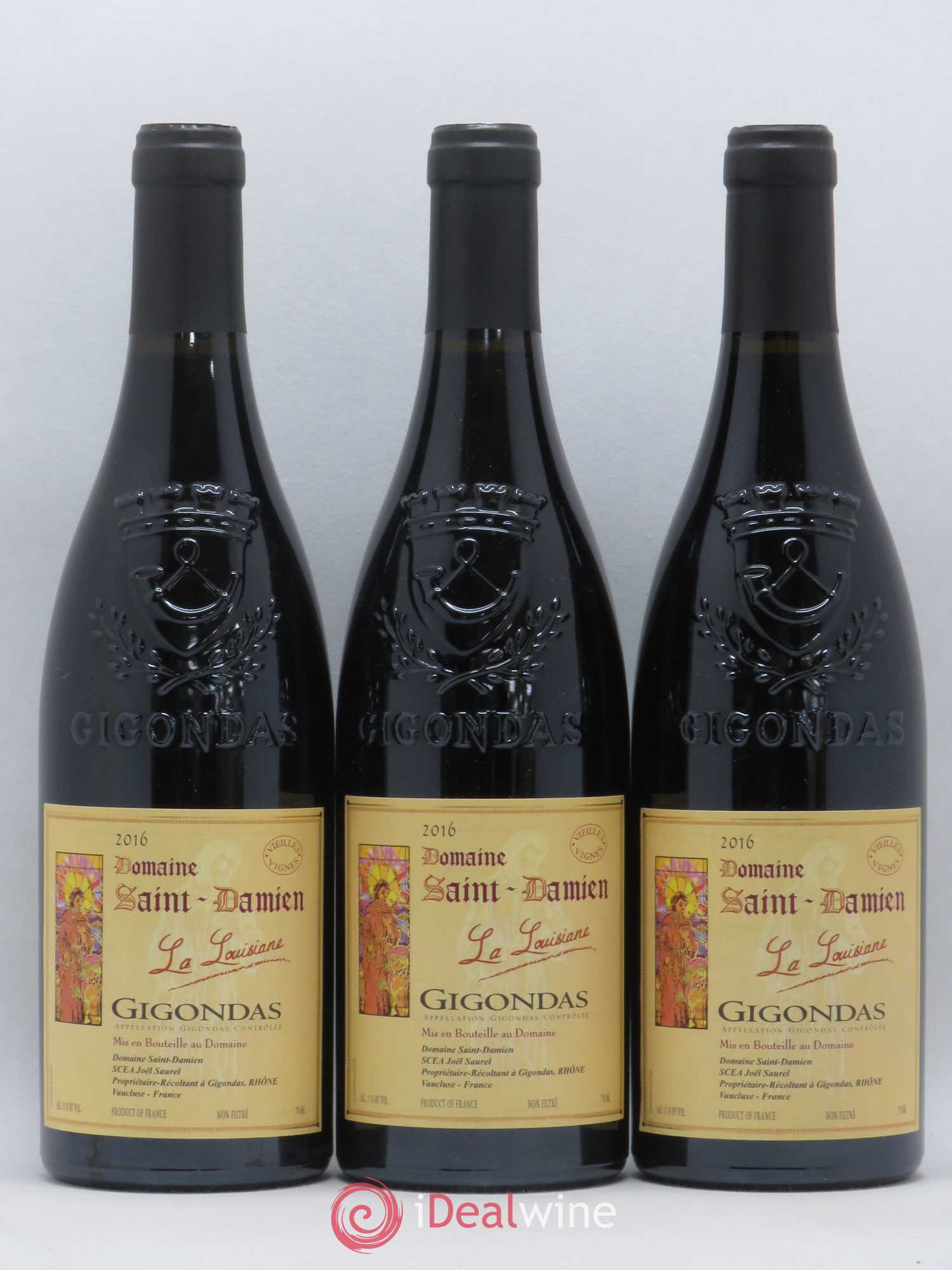 Gigondas Vieilles Vignes La Louisiane Domain Saint Damien (sans prix de réserve) 2016 - Posten von 3 Flaschen - 0