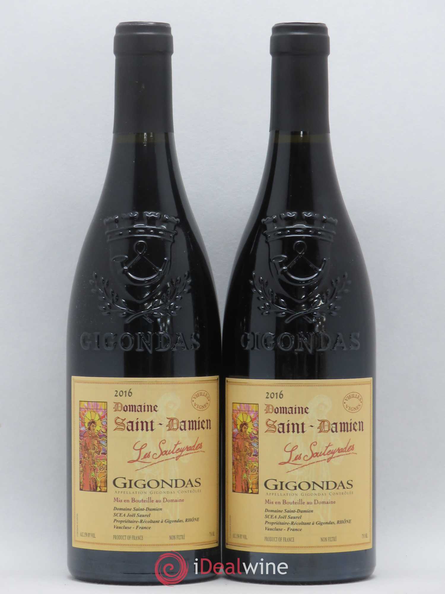 Gigondas Vieilles Vignes Souteyrades Domaine Saint Damien (sans prix de réserve) 2016 - Posten von 2 Flaschen - 0