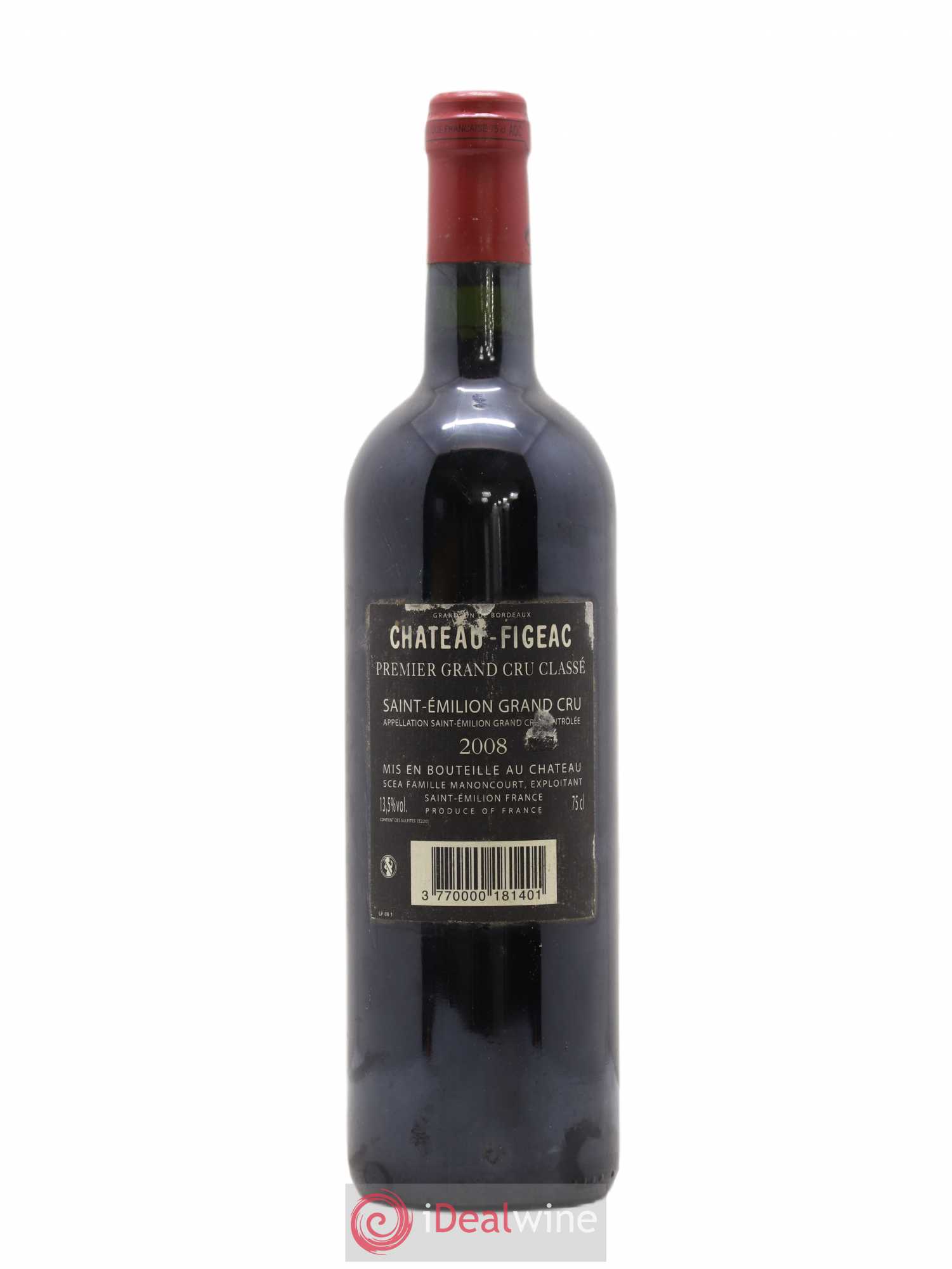 Château Figeac 1er Grand Cru Classé A 2008 - Lot de 1 bouteille - 1