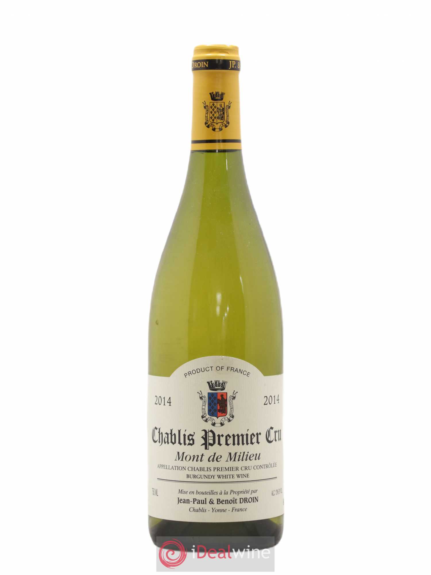 Chablis 1er Cru Mont de Milieu Jean-Paul & Benoît Droin (Domaine) 2014 - Lot de 1 bouteille - 0