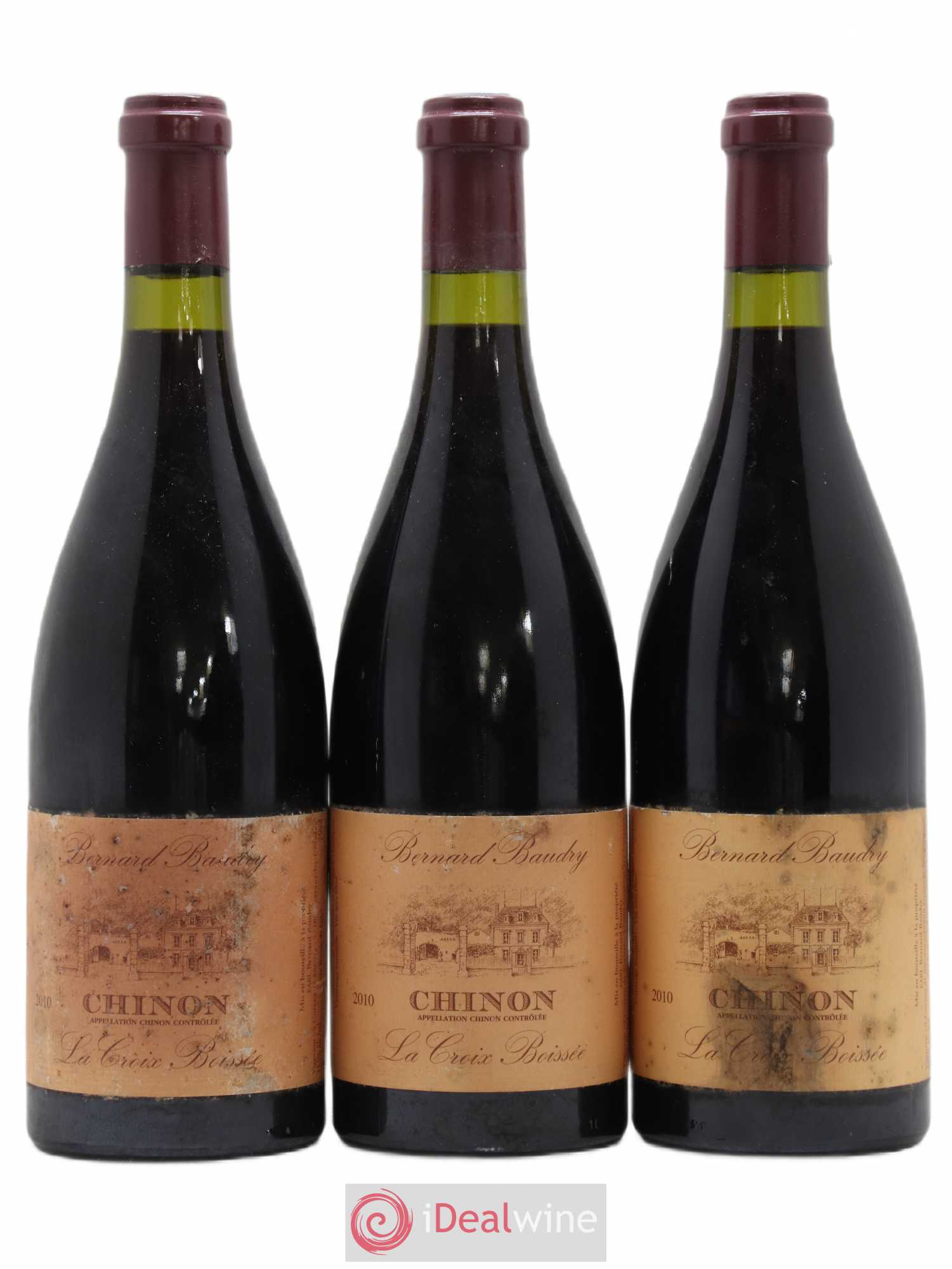 Chinon La Croix Boissée Bernard Baudry 2010 - Lot de 3 bouteilles - 0