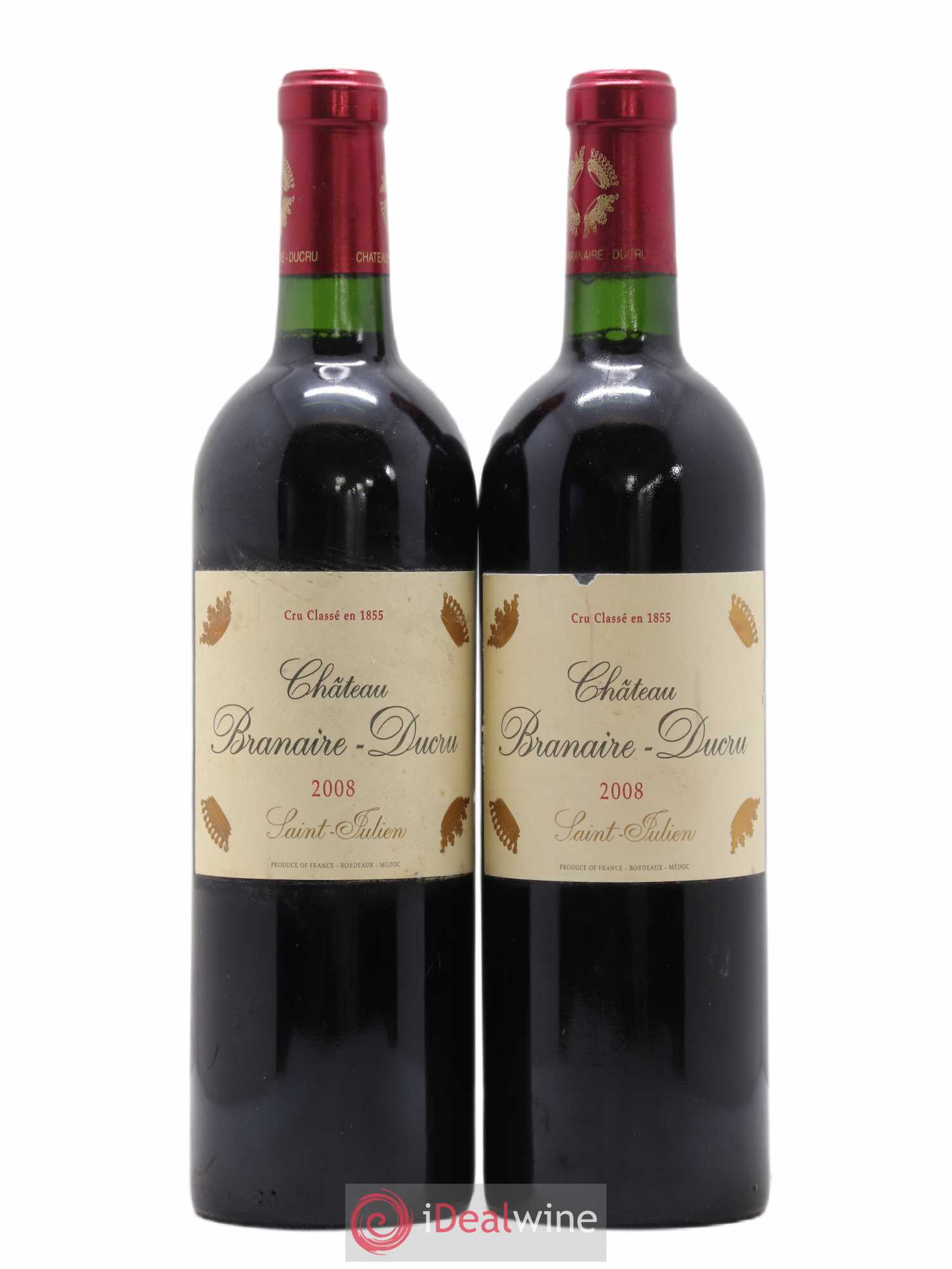 Château Branaire Ducru 4ème Grand Cru Classé 2008 - Lotto di 2 bottiglie - 0