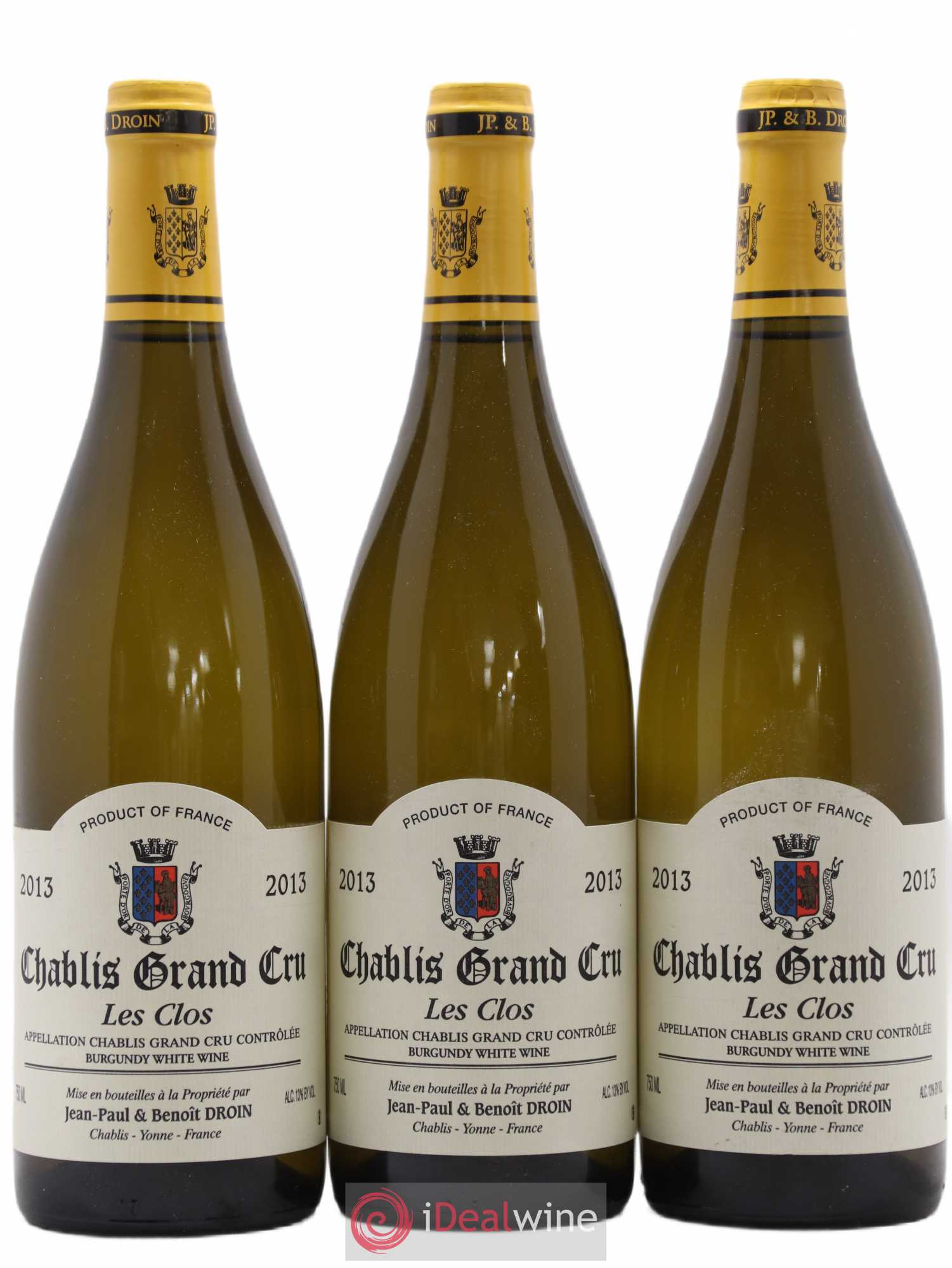 Chablis Grand Cru Les Clos Jean-Paul & Benoît Droin (Domaine) 2013 - Lot de 3 bouteilles - 0