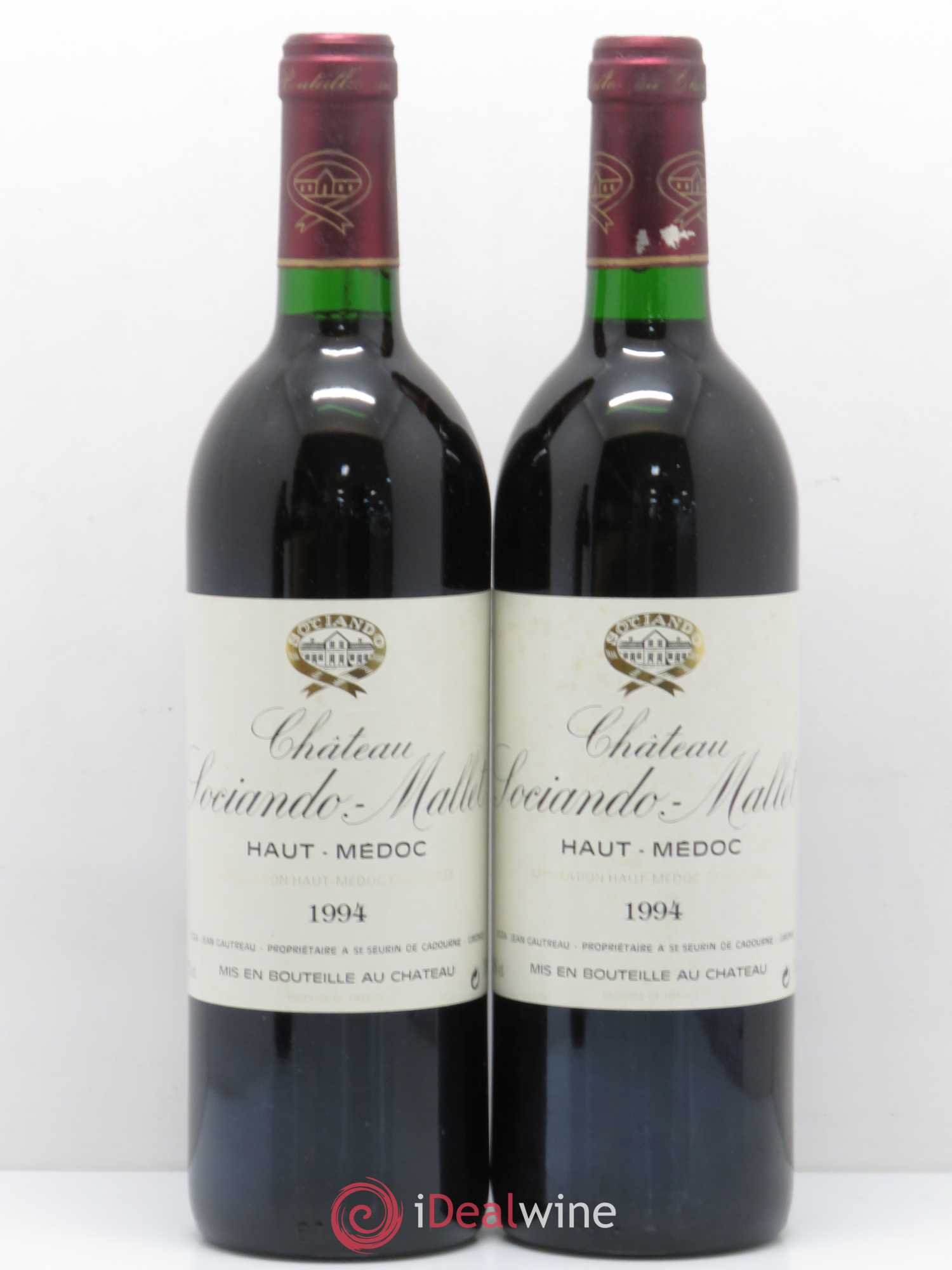 Château Sociando Mallet 1994 - Lot de 2 bouteilles - 0