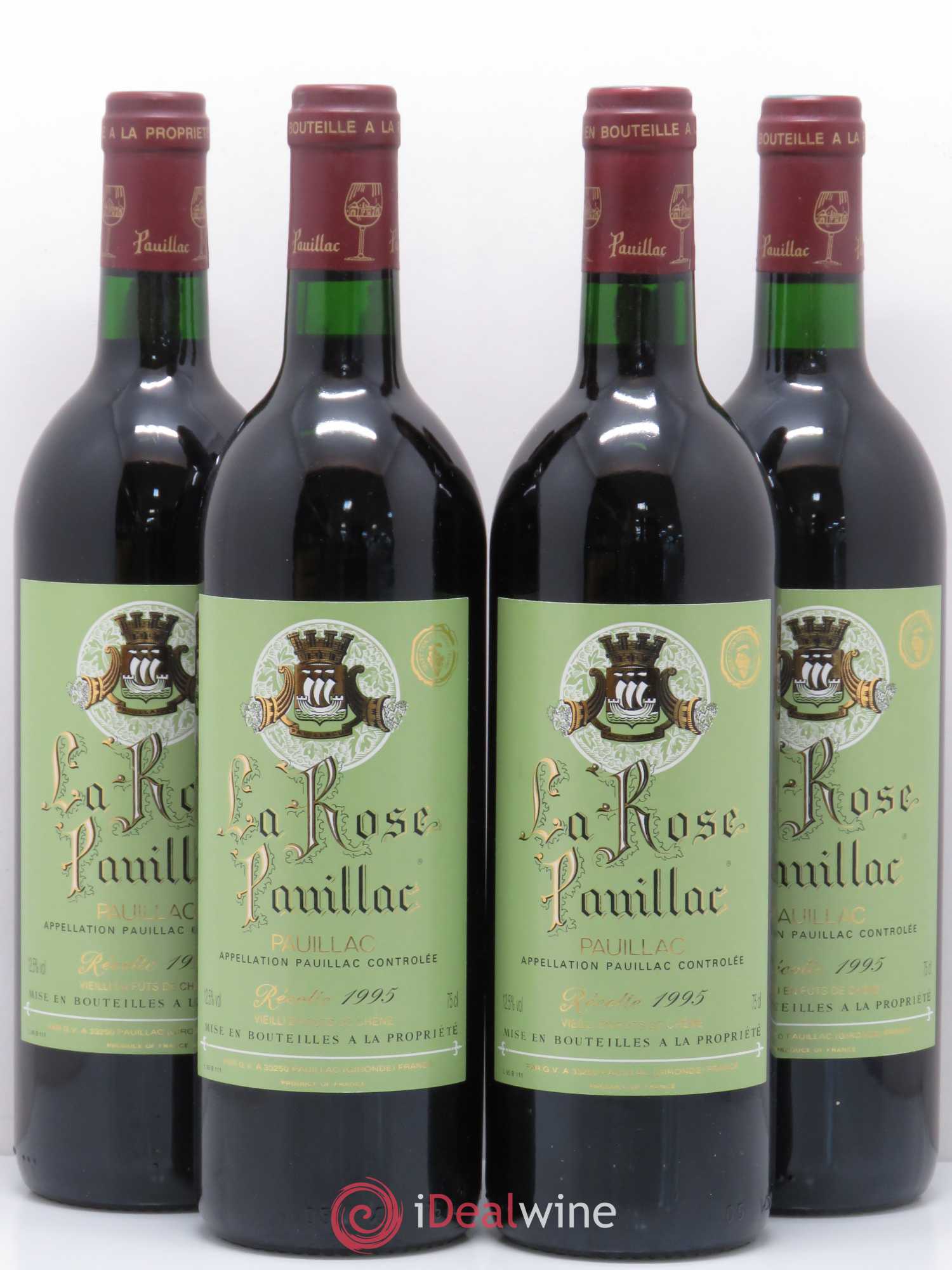 La Rose Pauillac 1995 - Lot de 4 bouteilles - 0