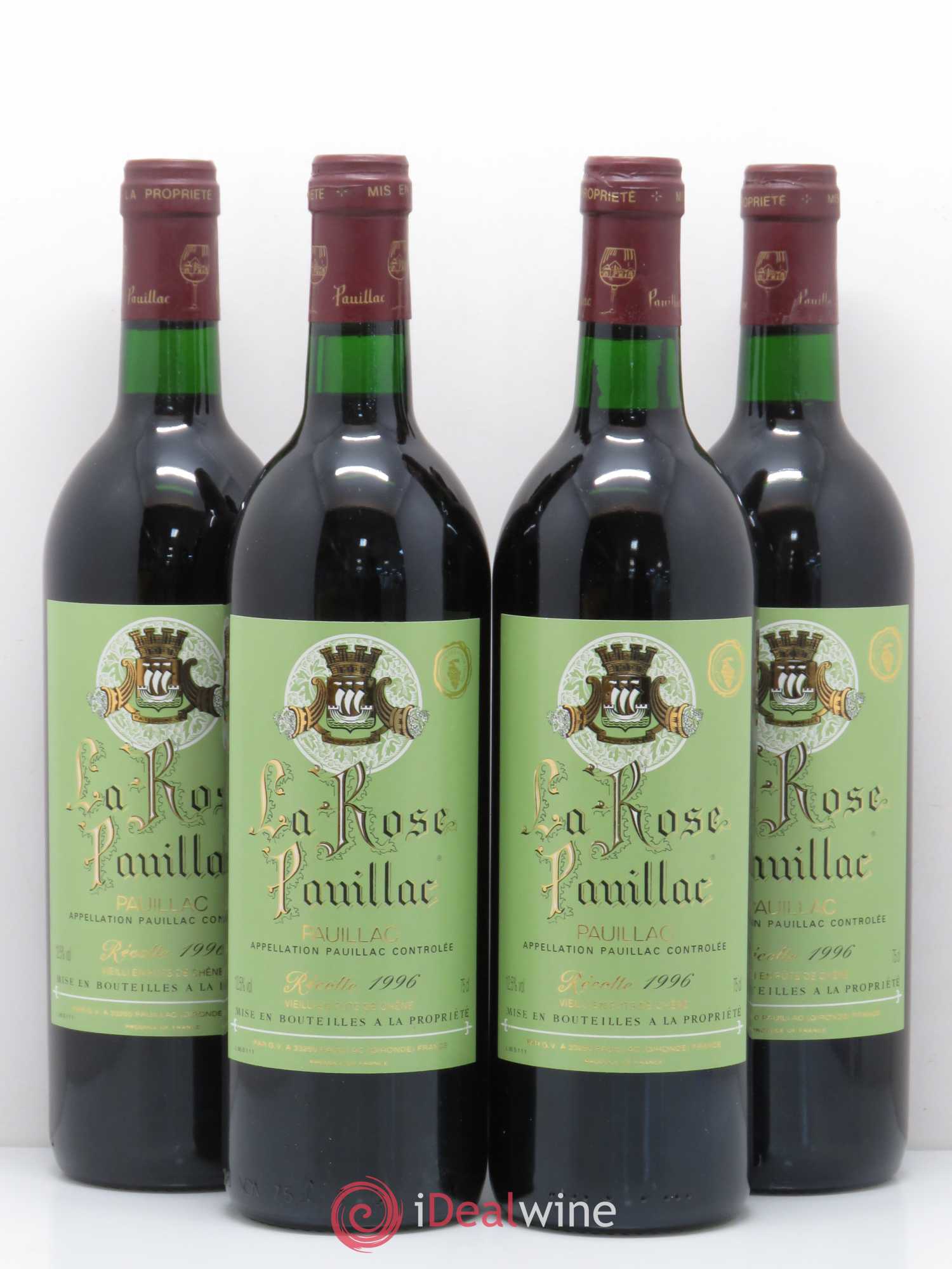 La Rose Pauillac 1996 - Lot de 4 bouteilles - 0