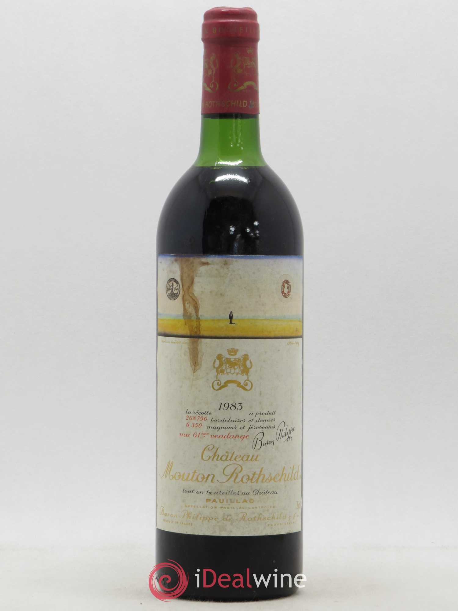 Château Mouton Rothschild 1er Grand Cru Classé 1983 - Lot de 1 bouteille - 0
