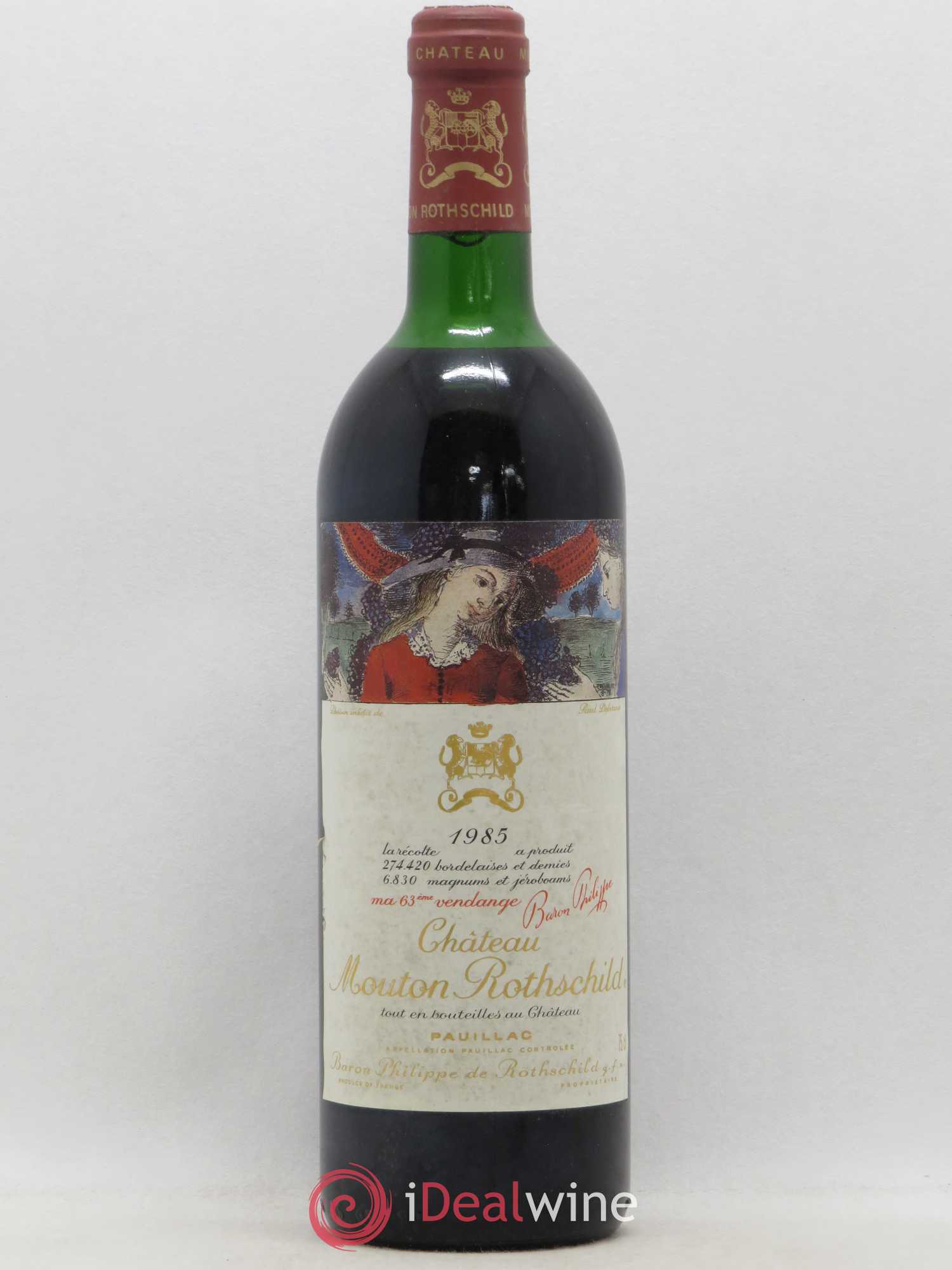 Château Mouton Rothschild 1er Grand Cru Classé 1985 - Lot de 1 bouteille - 0