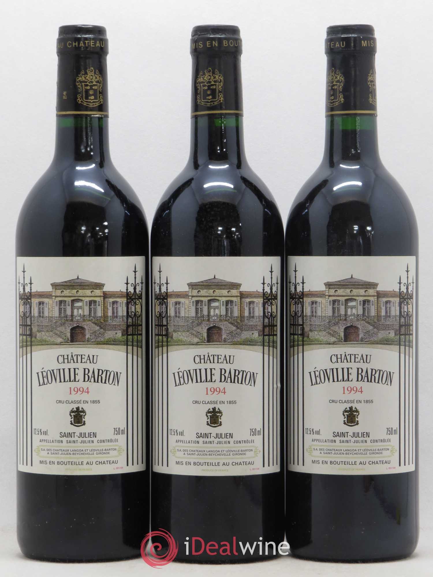 Château Léoville Barton 2ème Grand Cru Classé 1994 - Lot de 3 bouteilles - 0