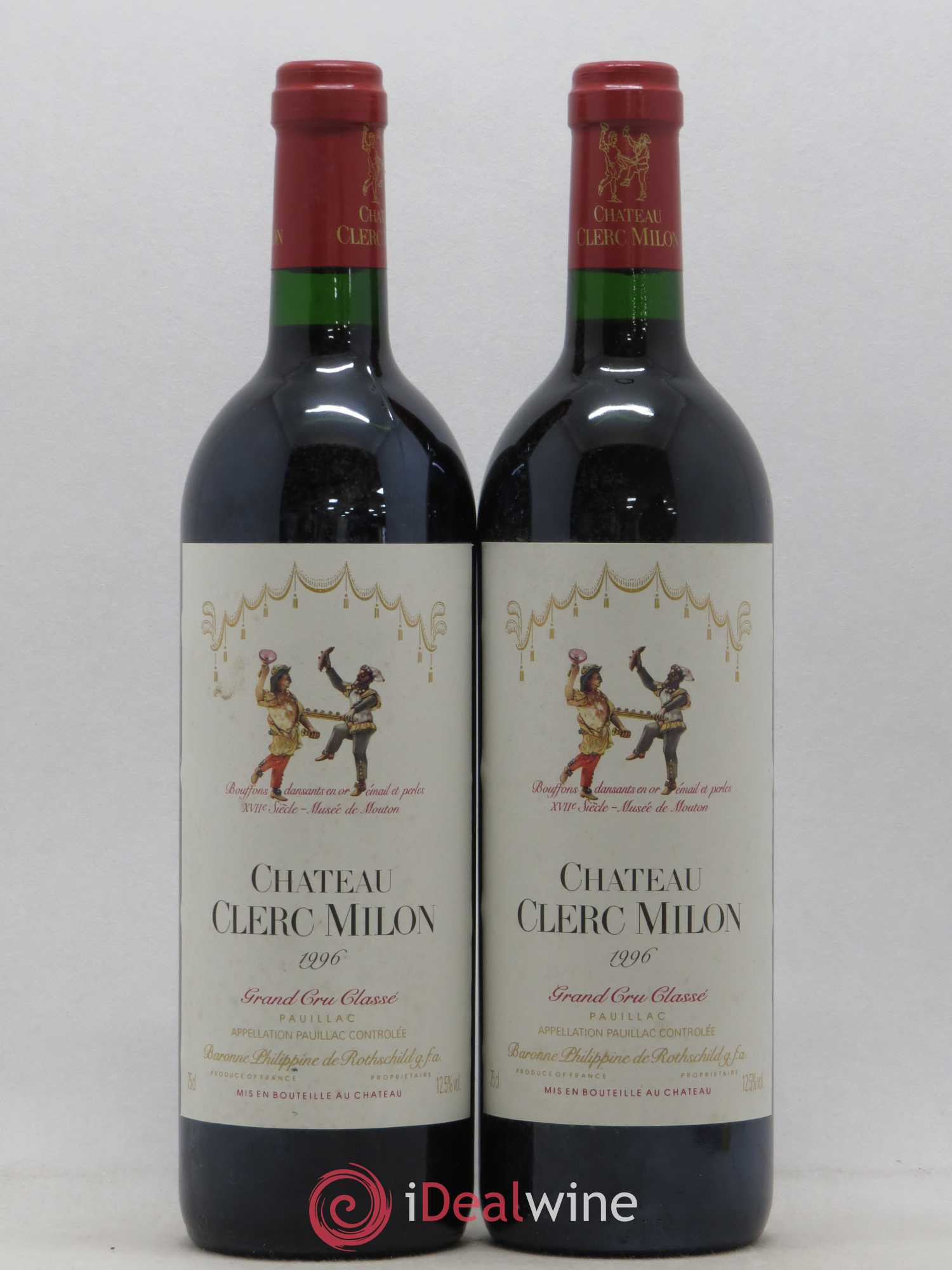 Château Clerc Milon 5ème Grand Cru Classé 1996 - Lot de 2 bouteilles - 0