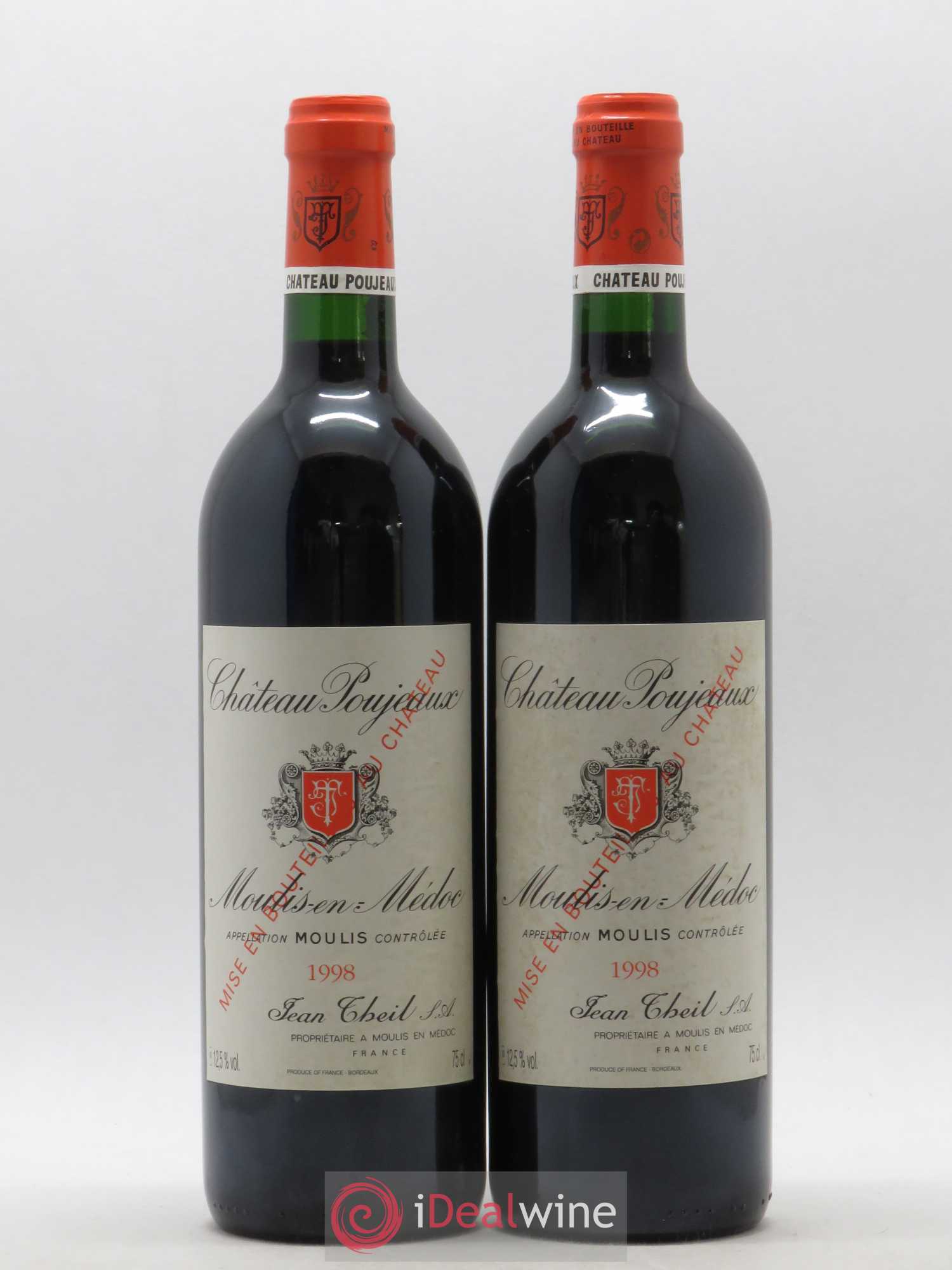 Château Poujeaux 1998 - Lot de 2 bouteilles - 0