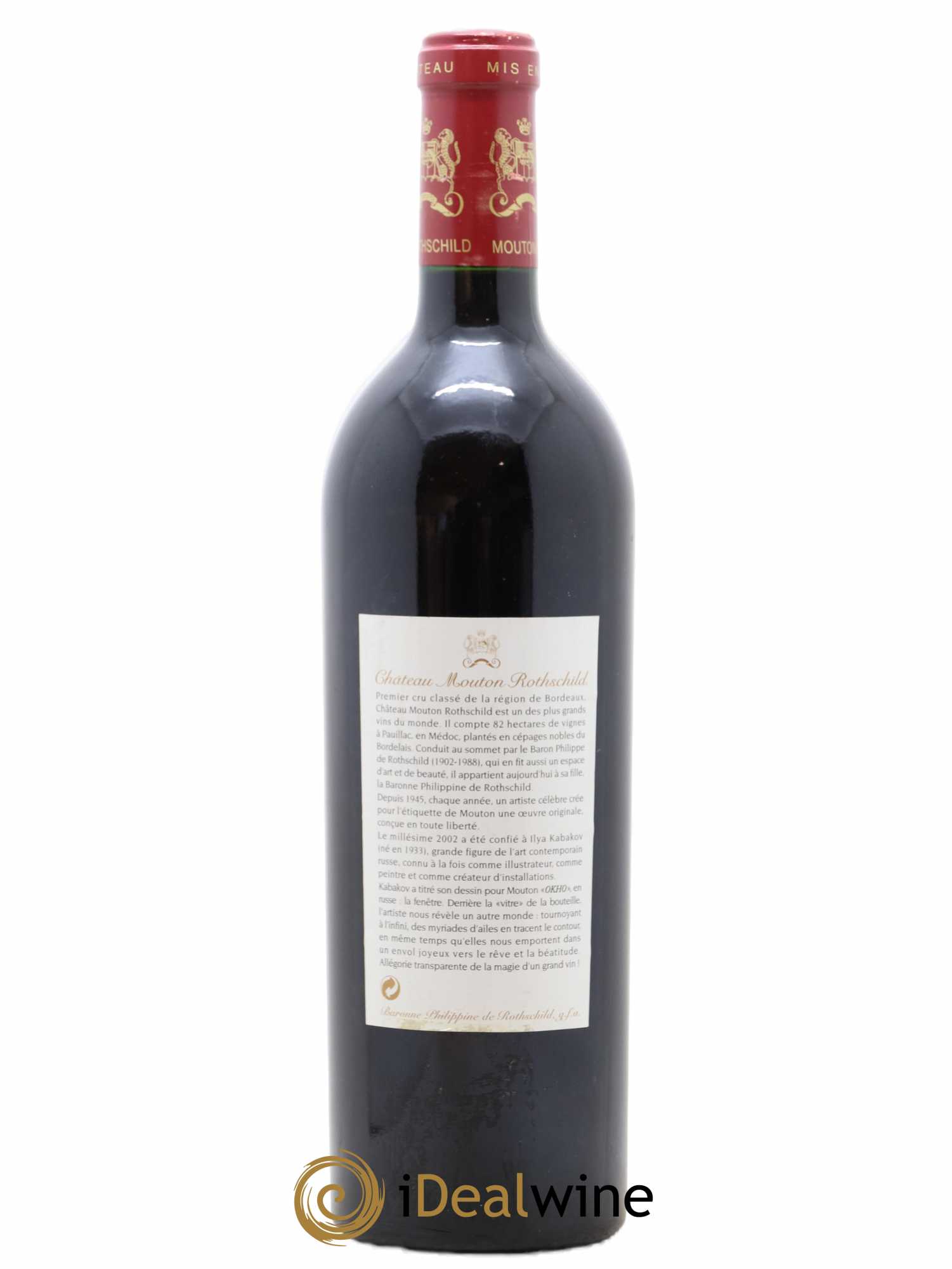 Château Mouton Rothschild 1er Grand Cru Classé 2002 - Lot de 1 bouteille - 1