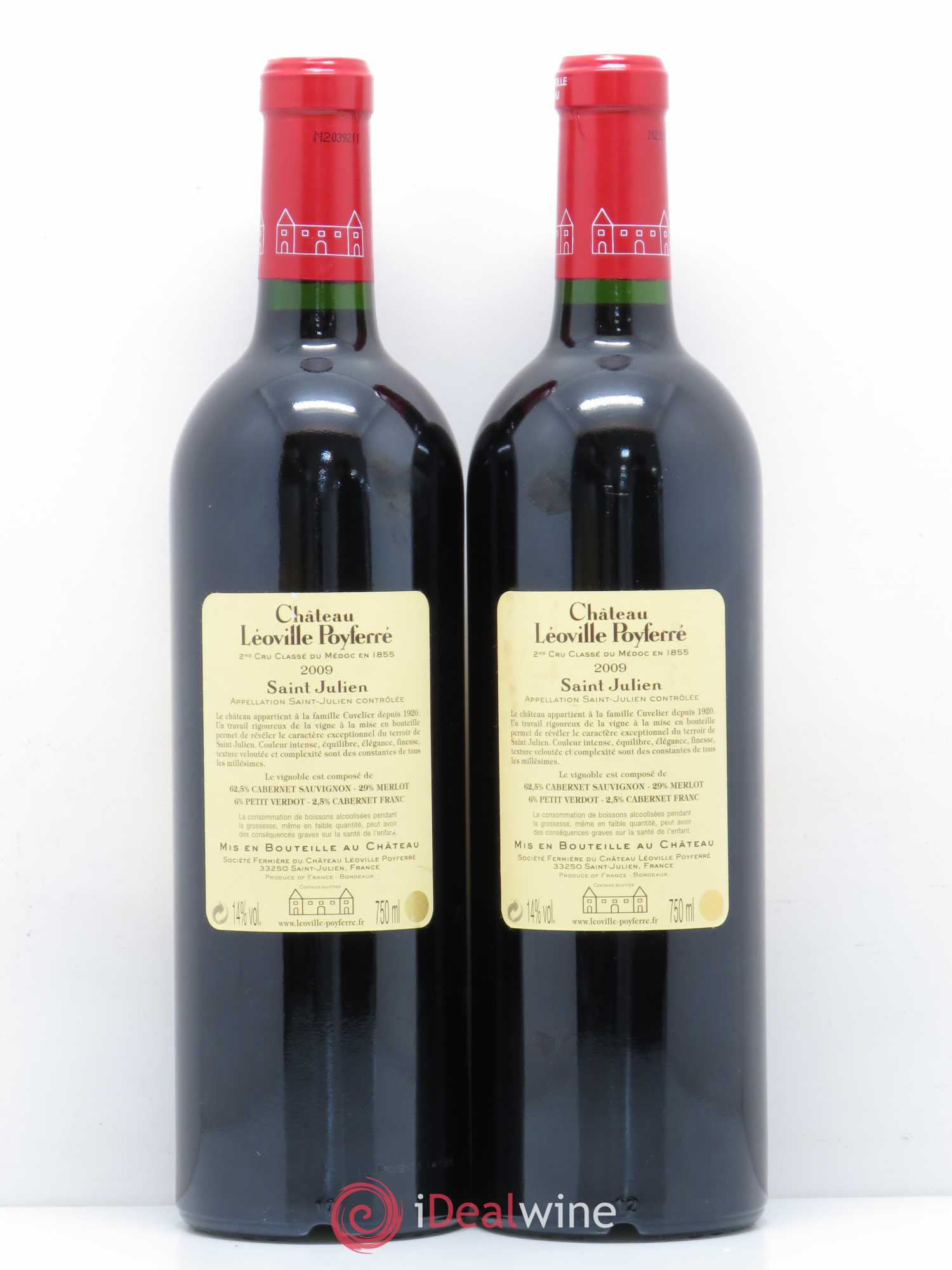 Château Léoville Poyferré 2ème Grand Cru Classé 2009 - Lot de 2 bouteilles - 1