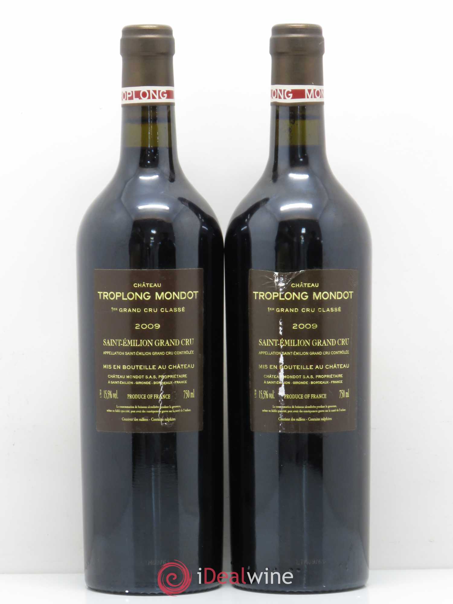 Château Troplong Mondot 1er Grand Cru Classé B 2009 - Lot de 2 bouteilles - 1