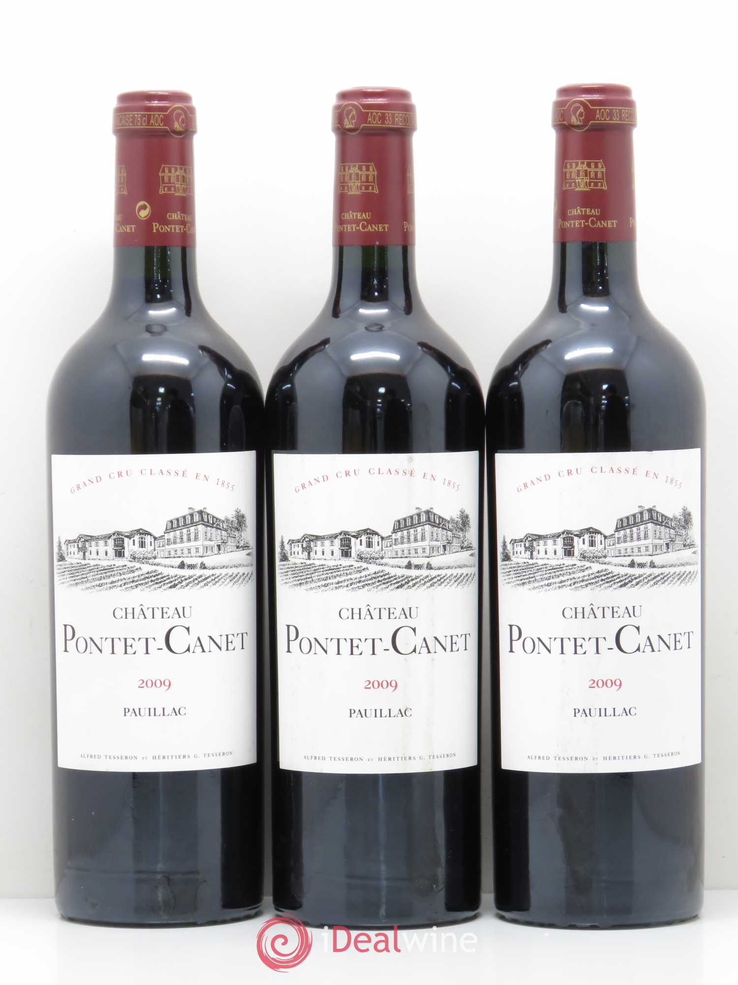 Château Pontet Canet 5ème Grand Cru Classé 2009 - Lot de 3 bouteilles - 0