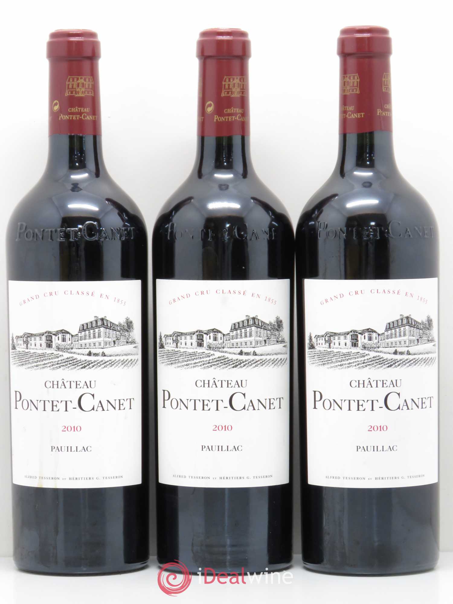 Château Pontet Canet 5ème Grand Cru Classé 2010 - Lot de 3 bouteilles - 0