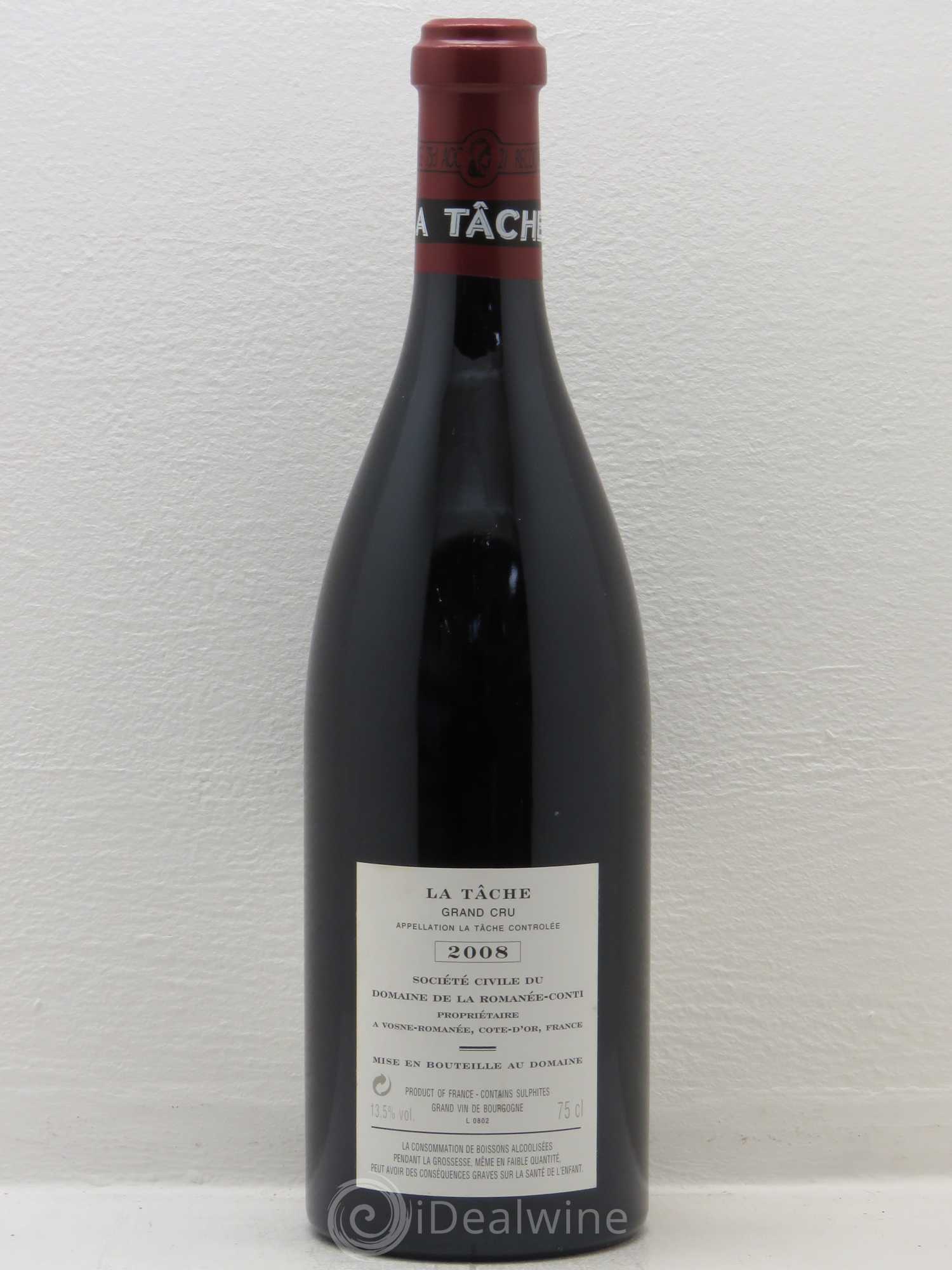 La Tâche Grand Cru Domaine de la Romanée-Conti 2008 - Lot de 1 bouteille - 1
