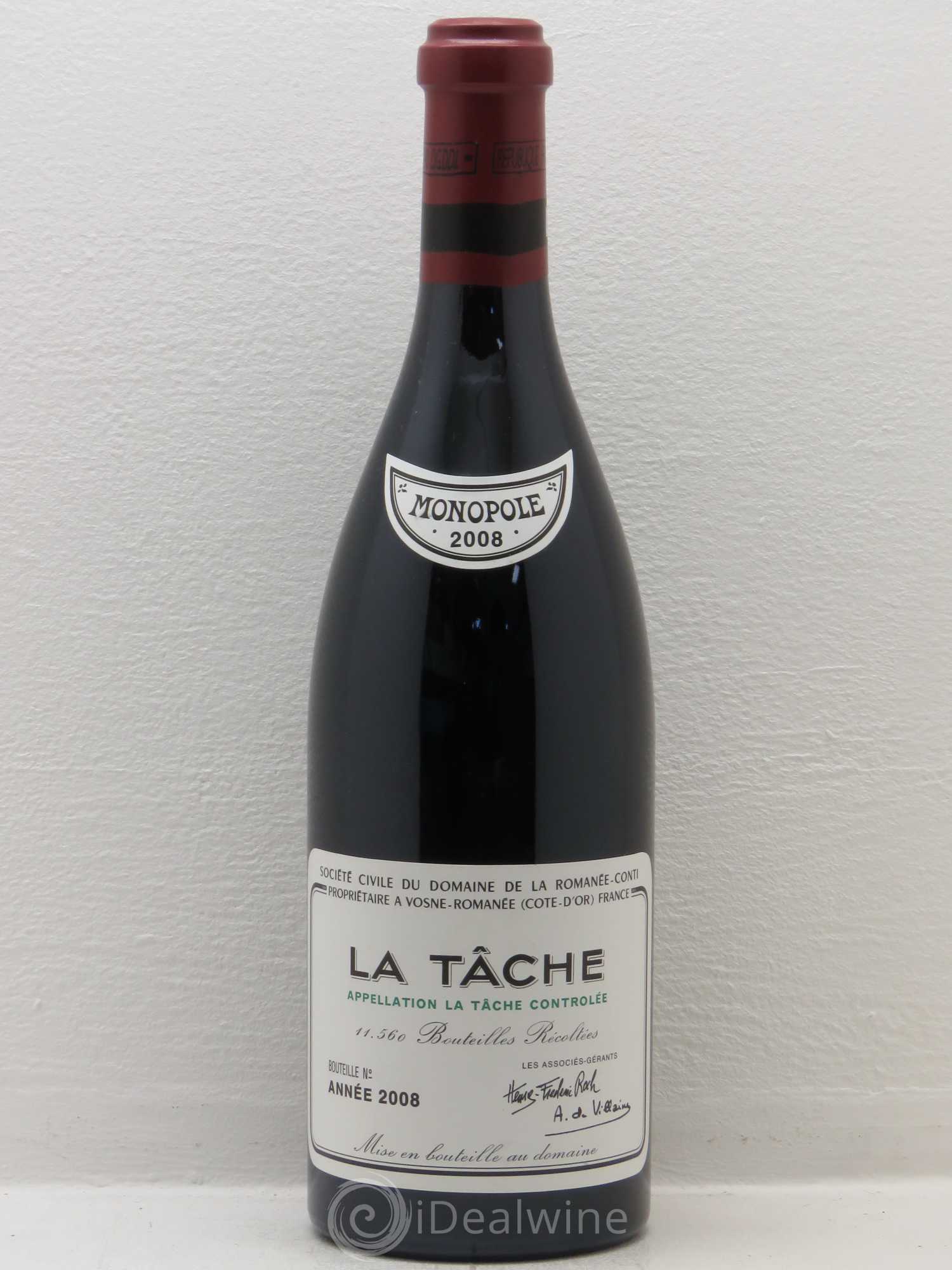 La Tâche Grand Cru Domaine de la Romanée-Conti 2008 - Lot de 1 bouteille - 0