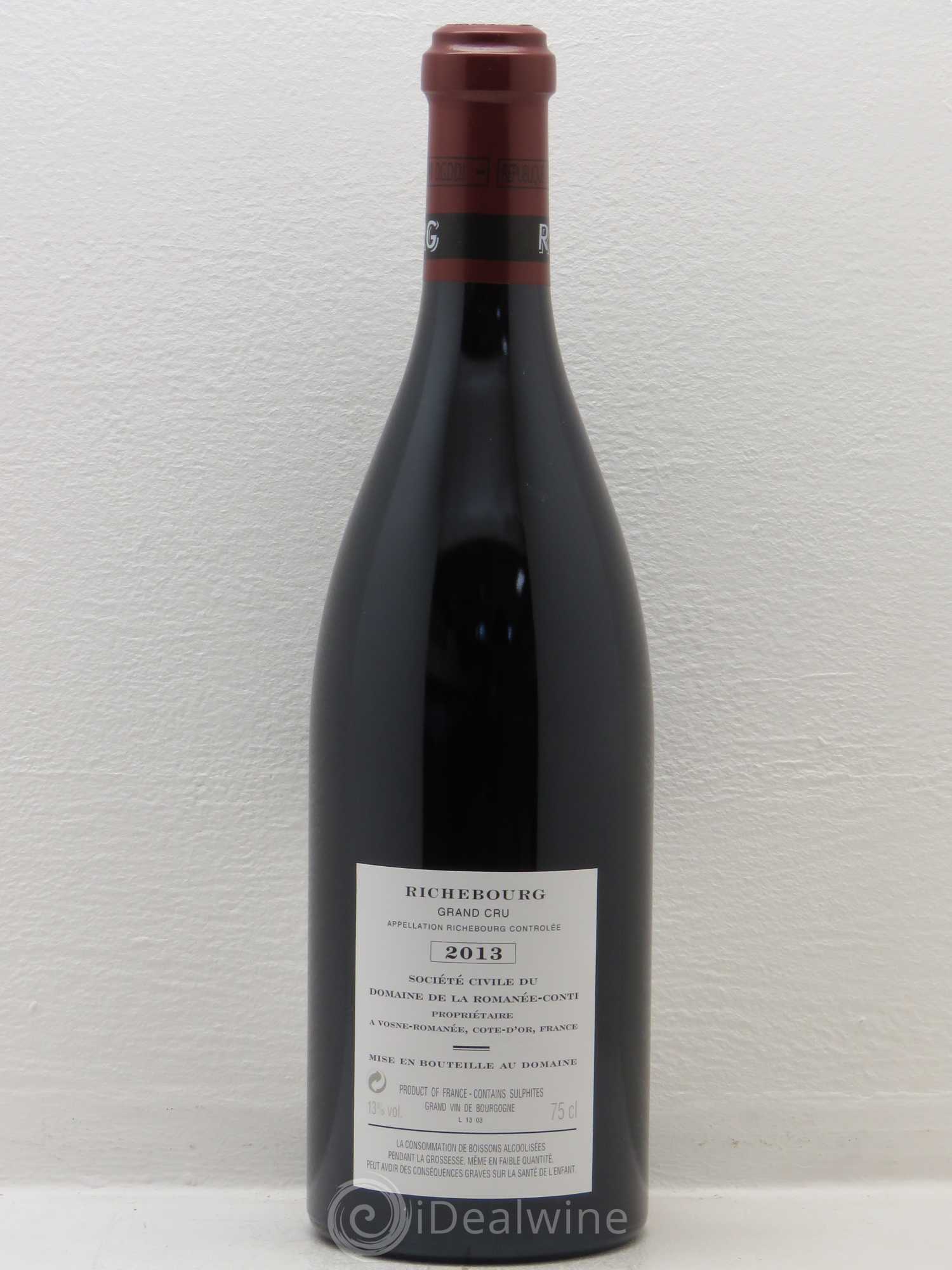 Richebourg Grand Cru Domaine de la Romanée-Conti 2013 - Lot de 1 bouteille - 1