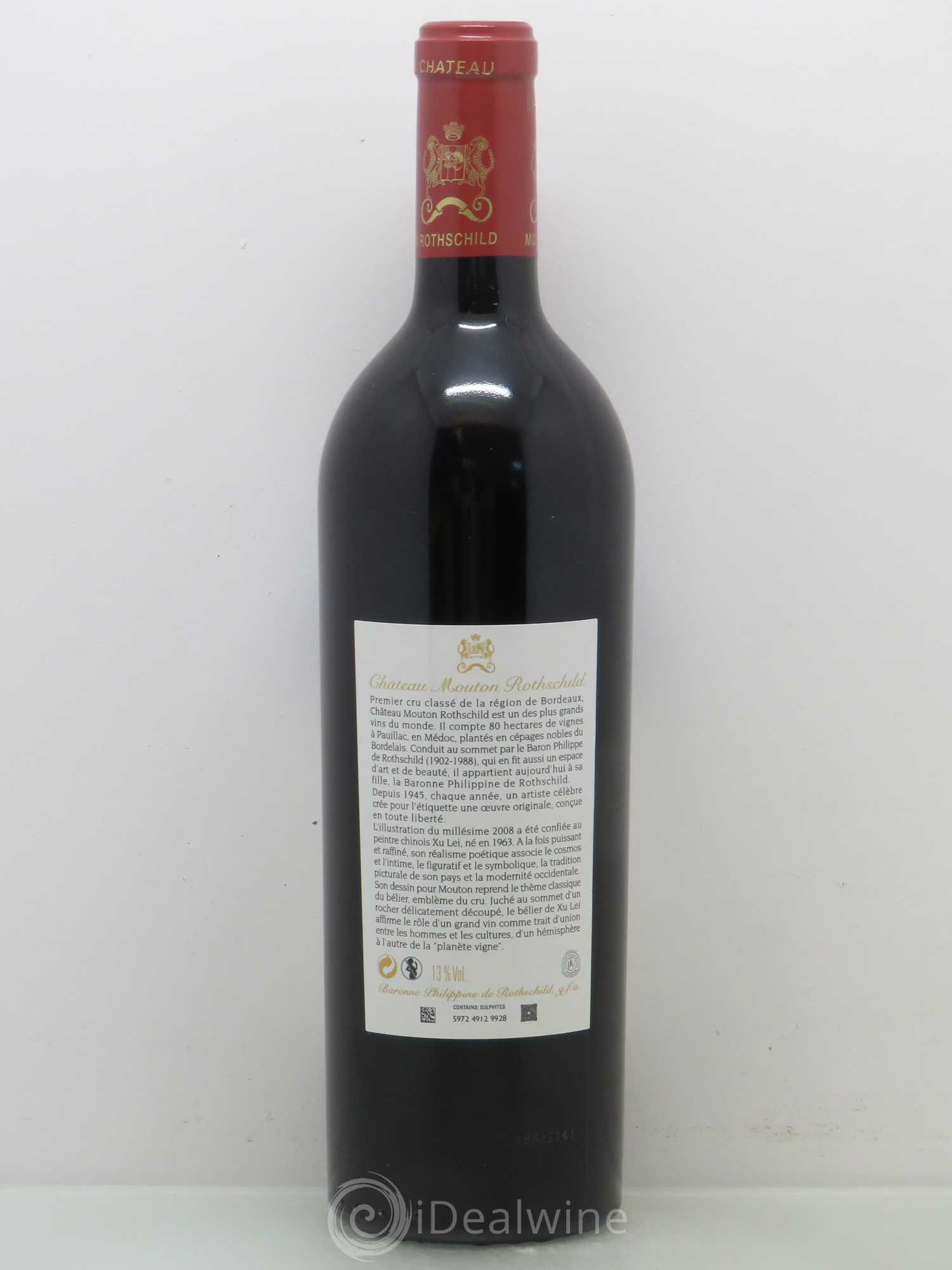 Château Mouton Rothschild 1er Grand Cru Classé 2008 - Lot de 1 bouteille - 1