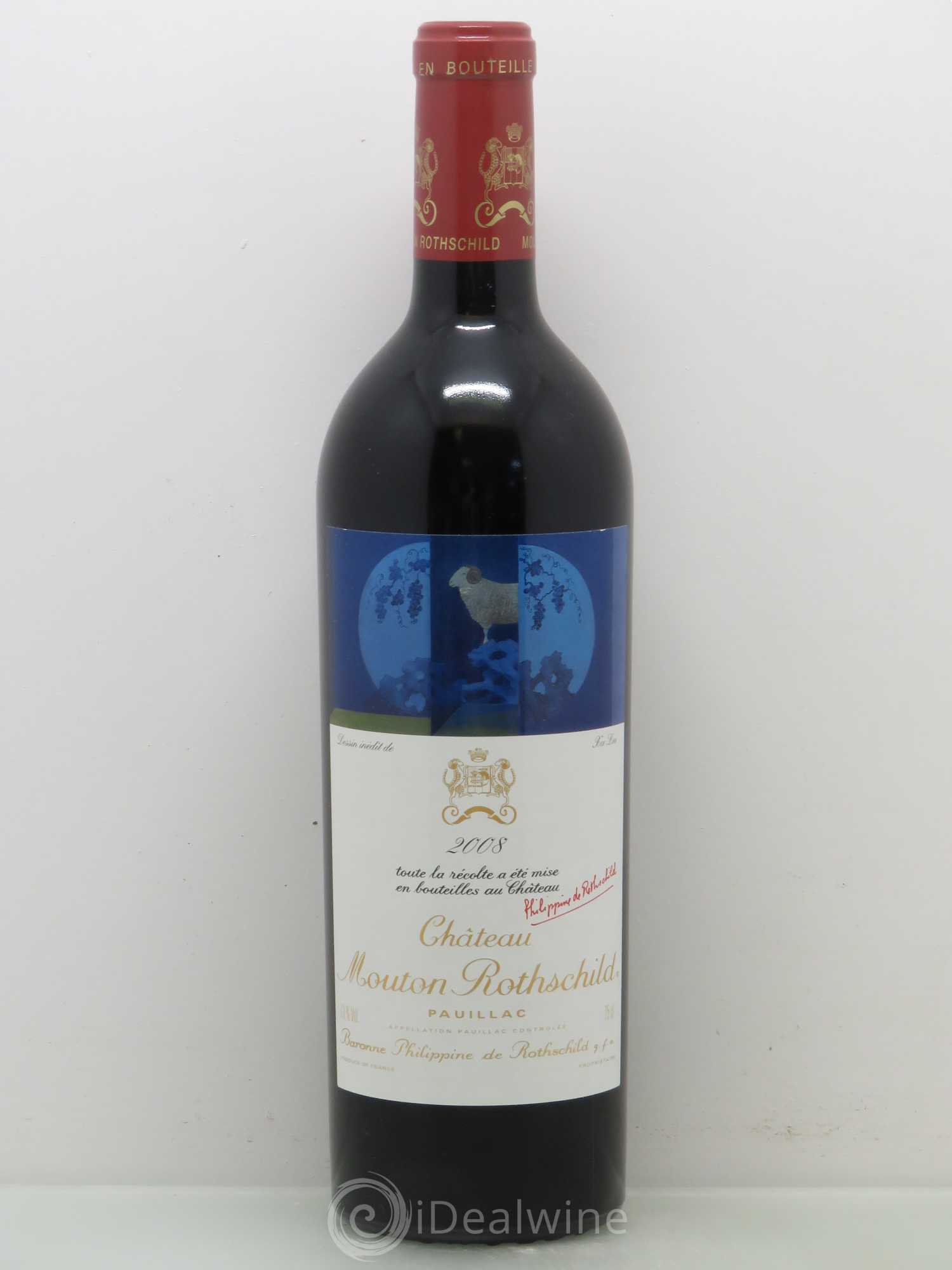 Château Mouton Rothschild 1er Grand Cru Classé 2008 - Lot de 1 bouteille - 0